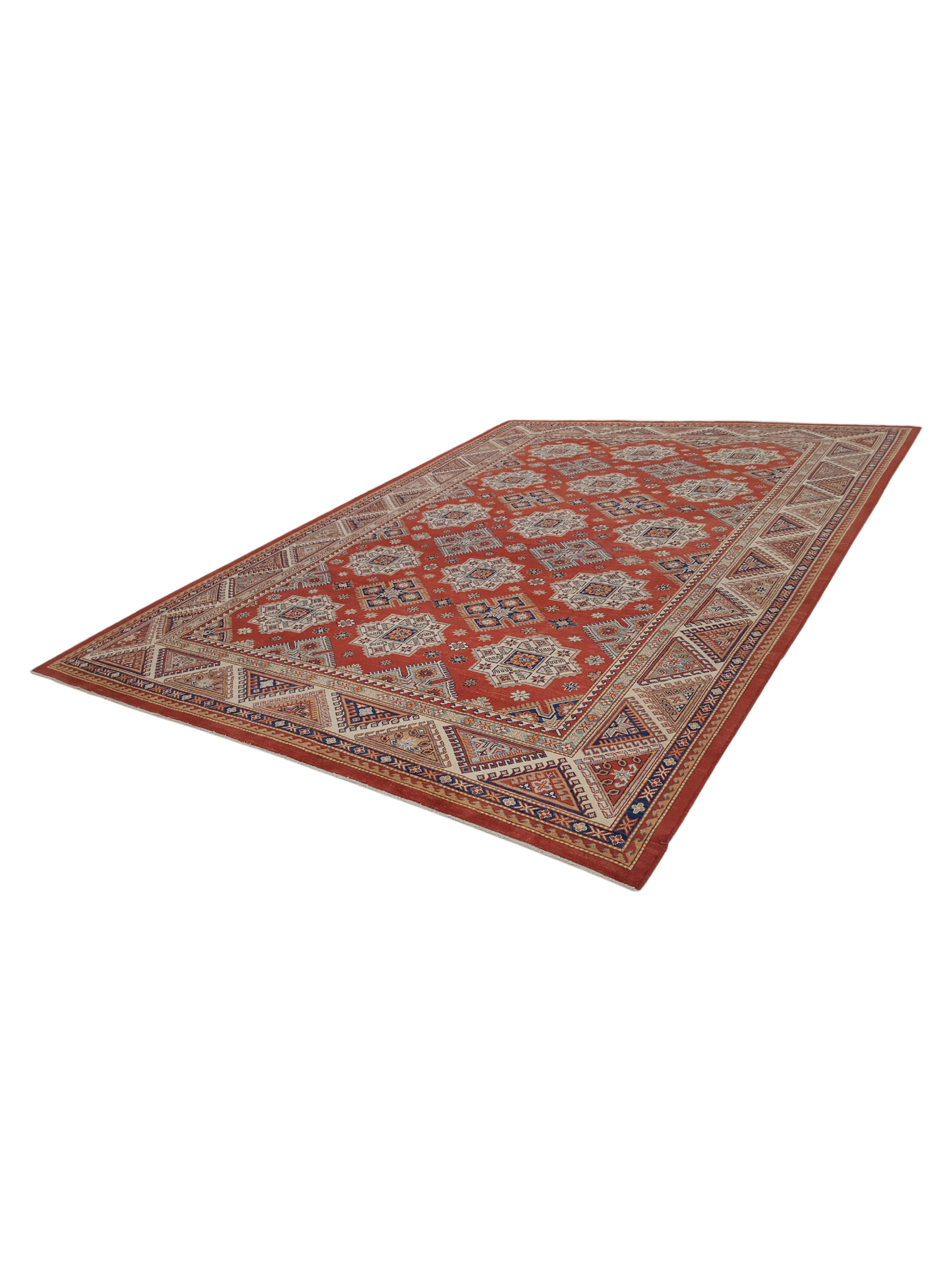 Kazak Hand Knotted Red 10x14 - Image 6 of 6
