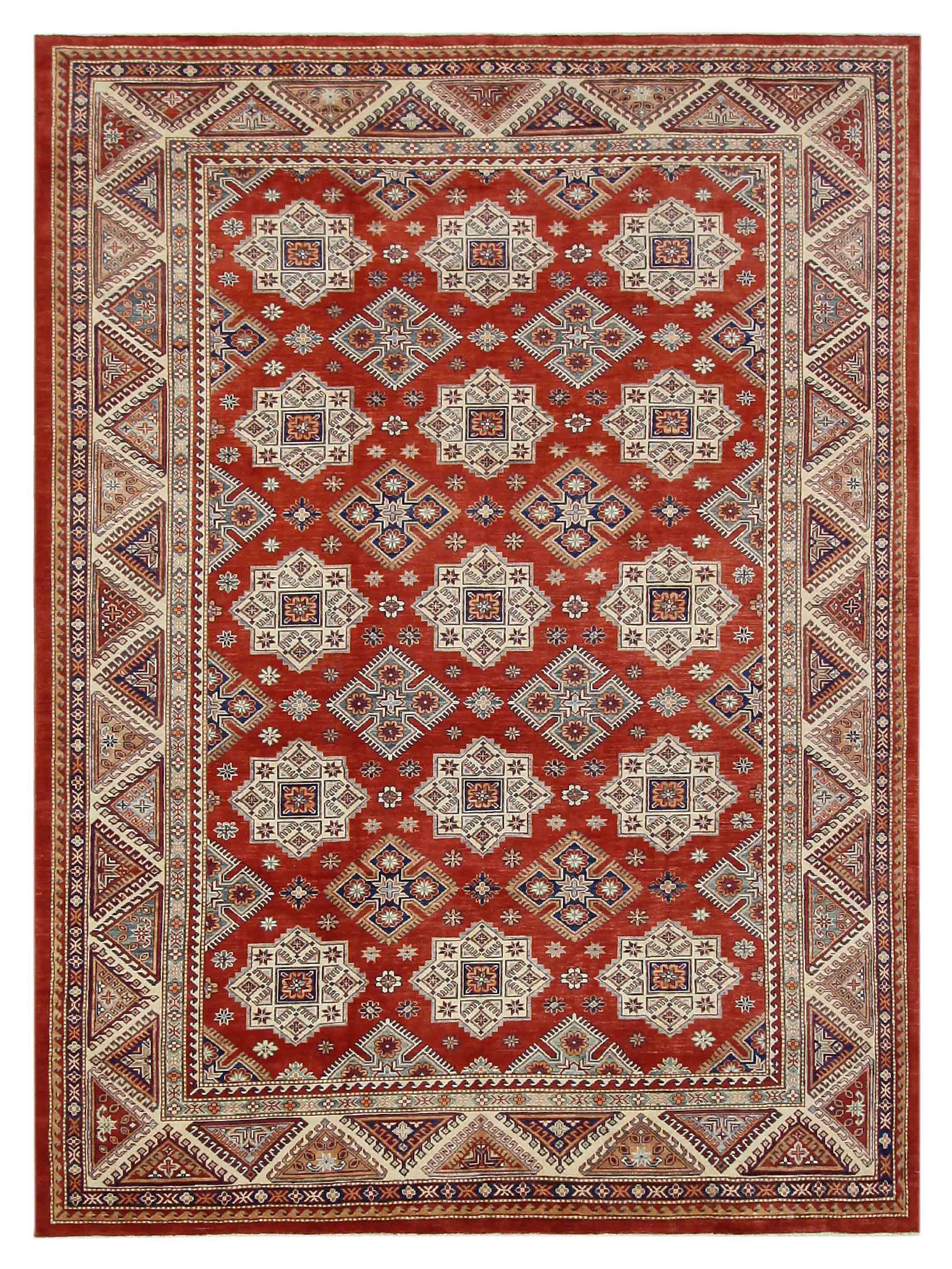 Kazak Hand Knotted Red 10x14