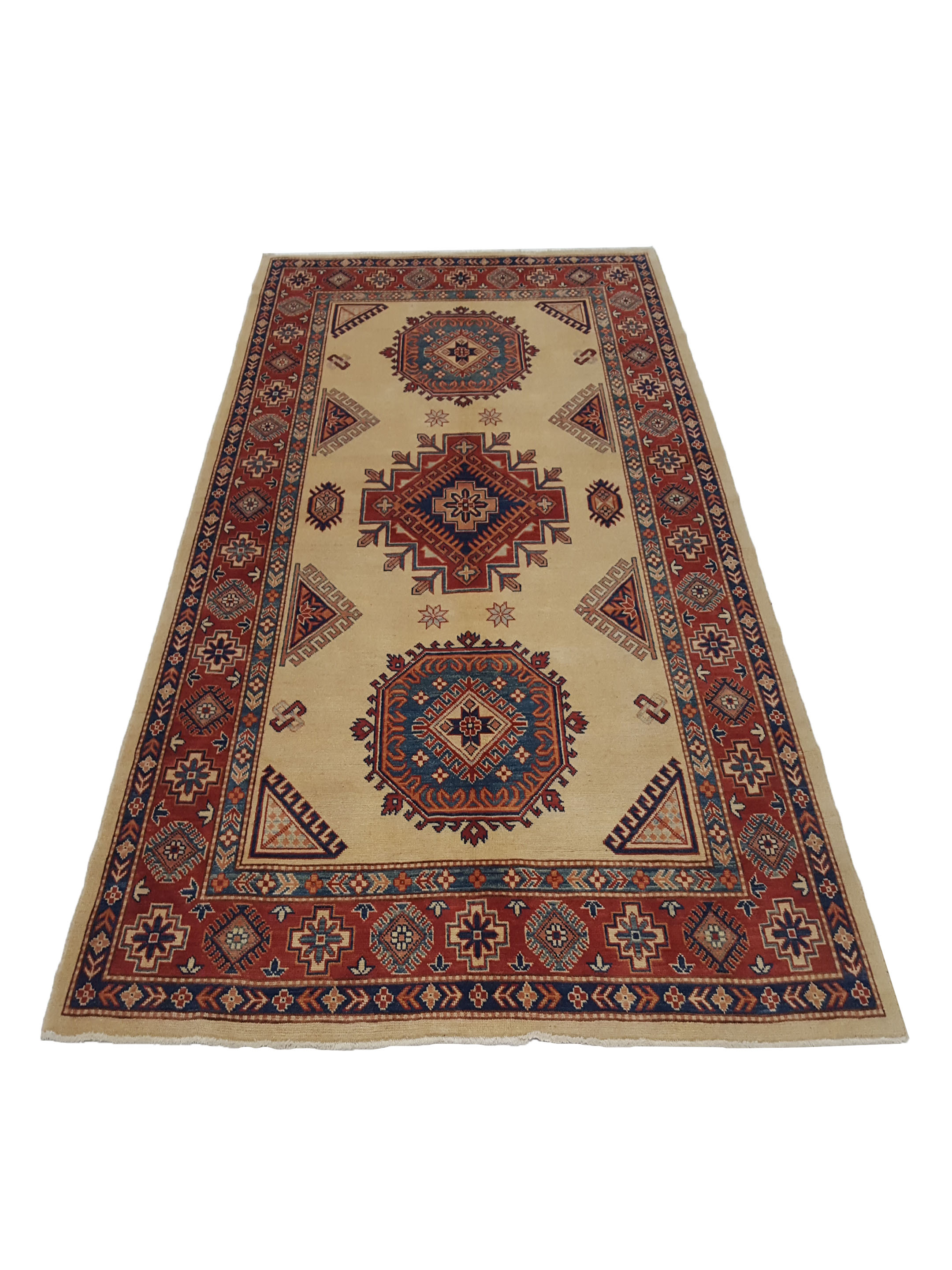 Kazak Hand Knotted Beige 6x9 - Image 2 of 6