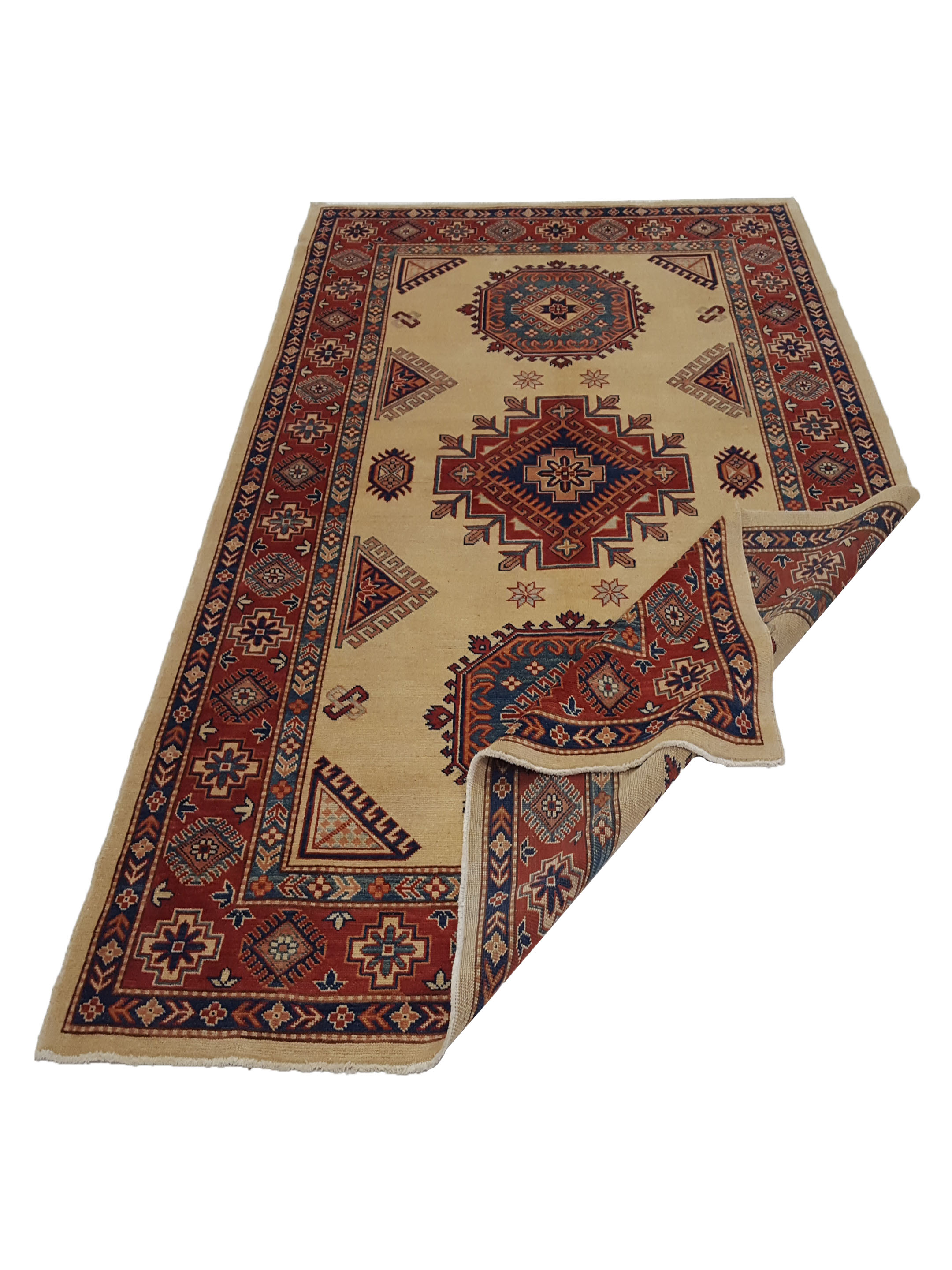 Kazak Hand Knotted Beige 6x9 - Image 3 of 6