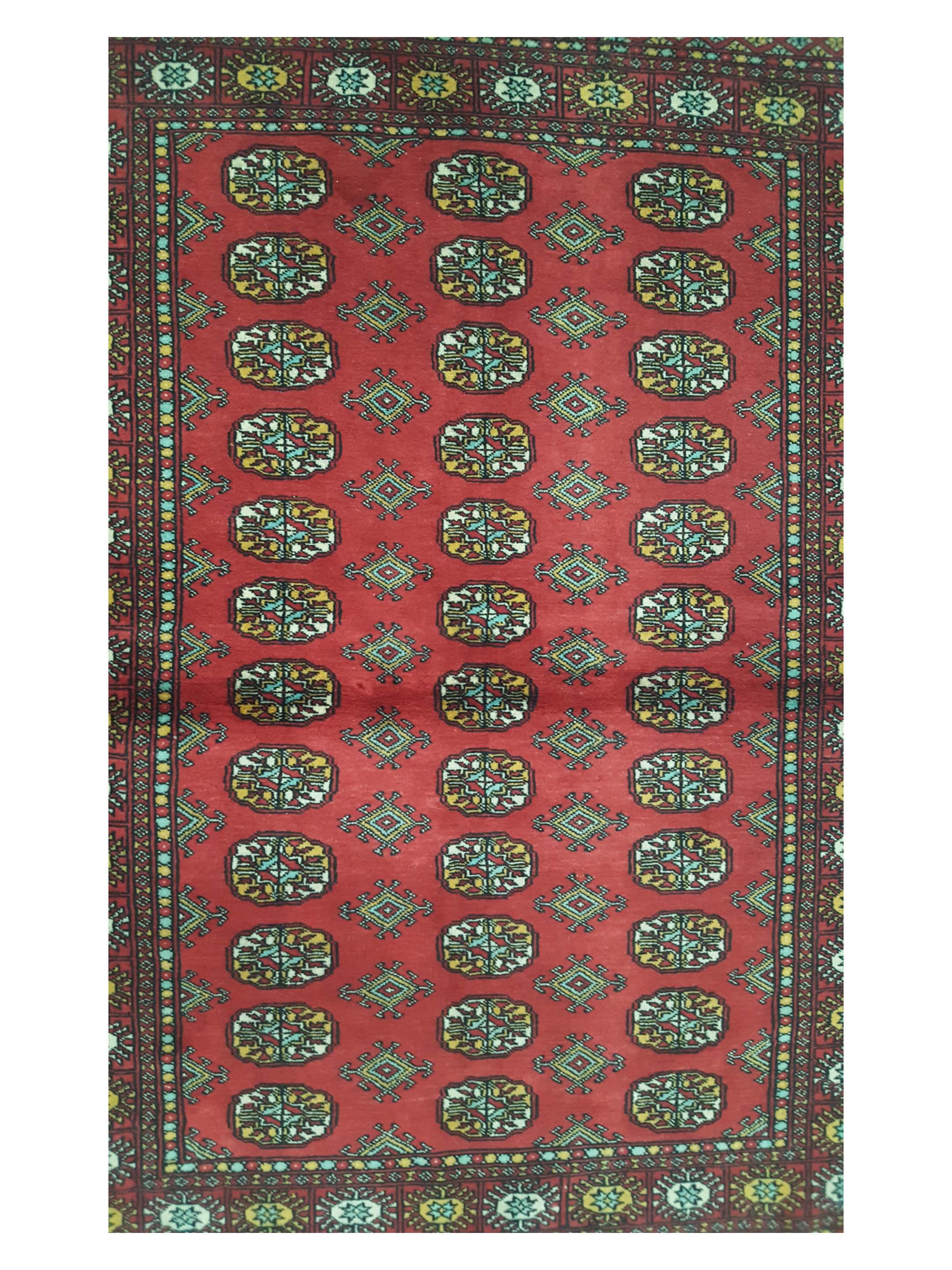 Bokhara Hand Knotted Orange 4x6 - Image 5 of 6