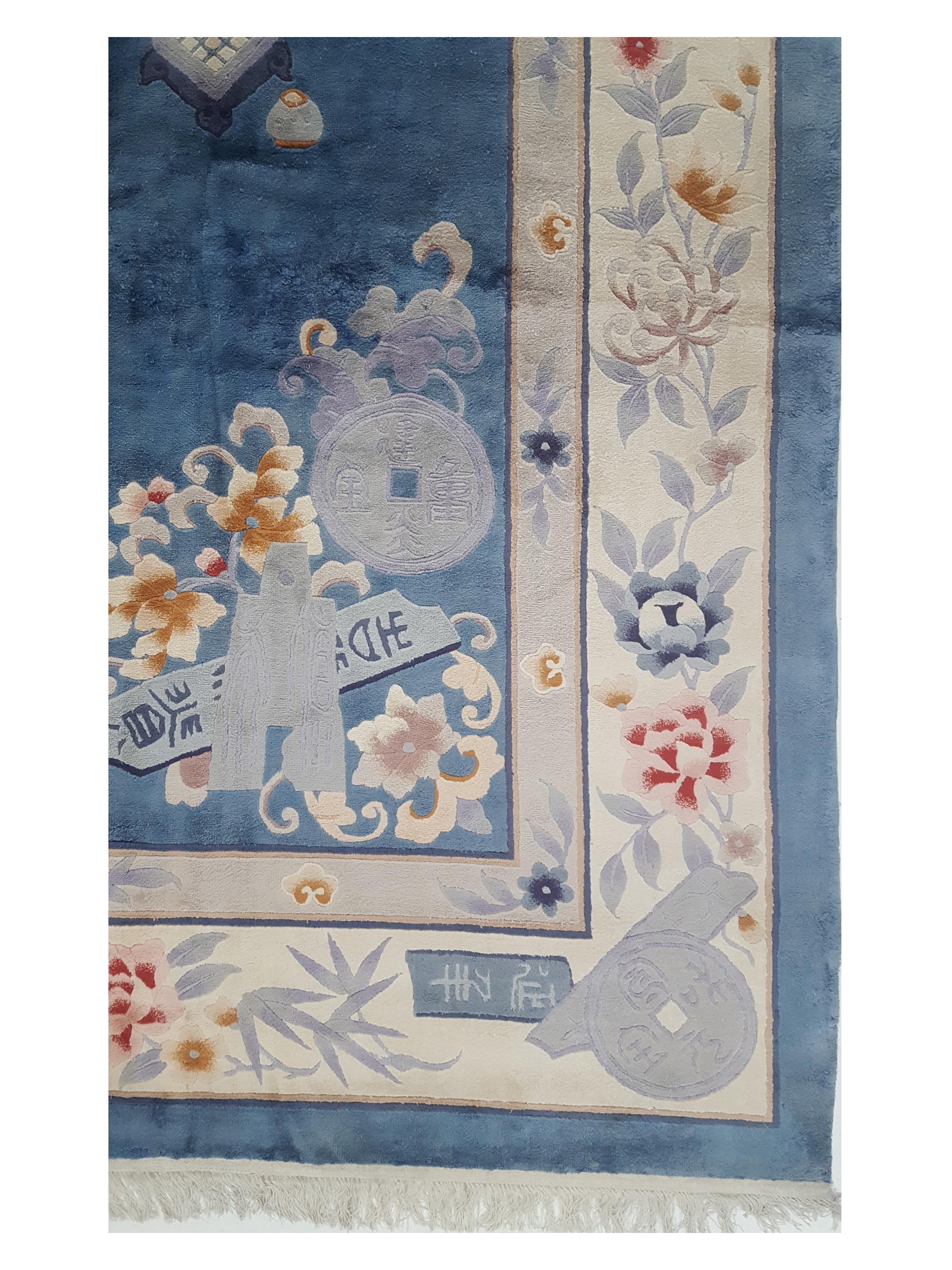 Peking Hand Knotted Blue 9x12 - Image 4 of 7