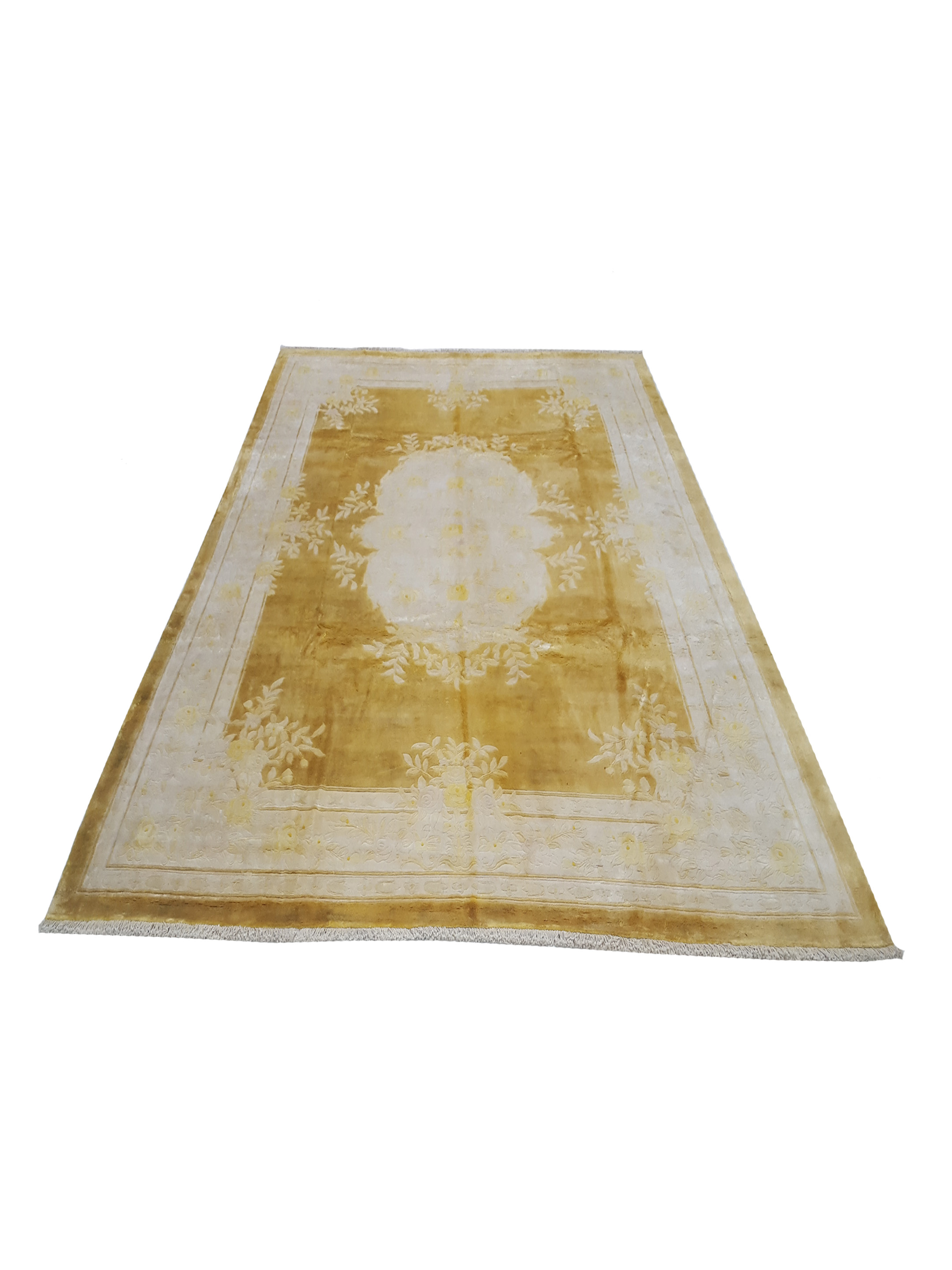 Peking Hand Knotted Yellow 9x12 - Image 2 of 7