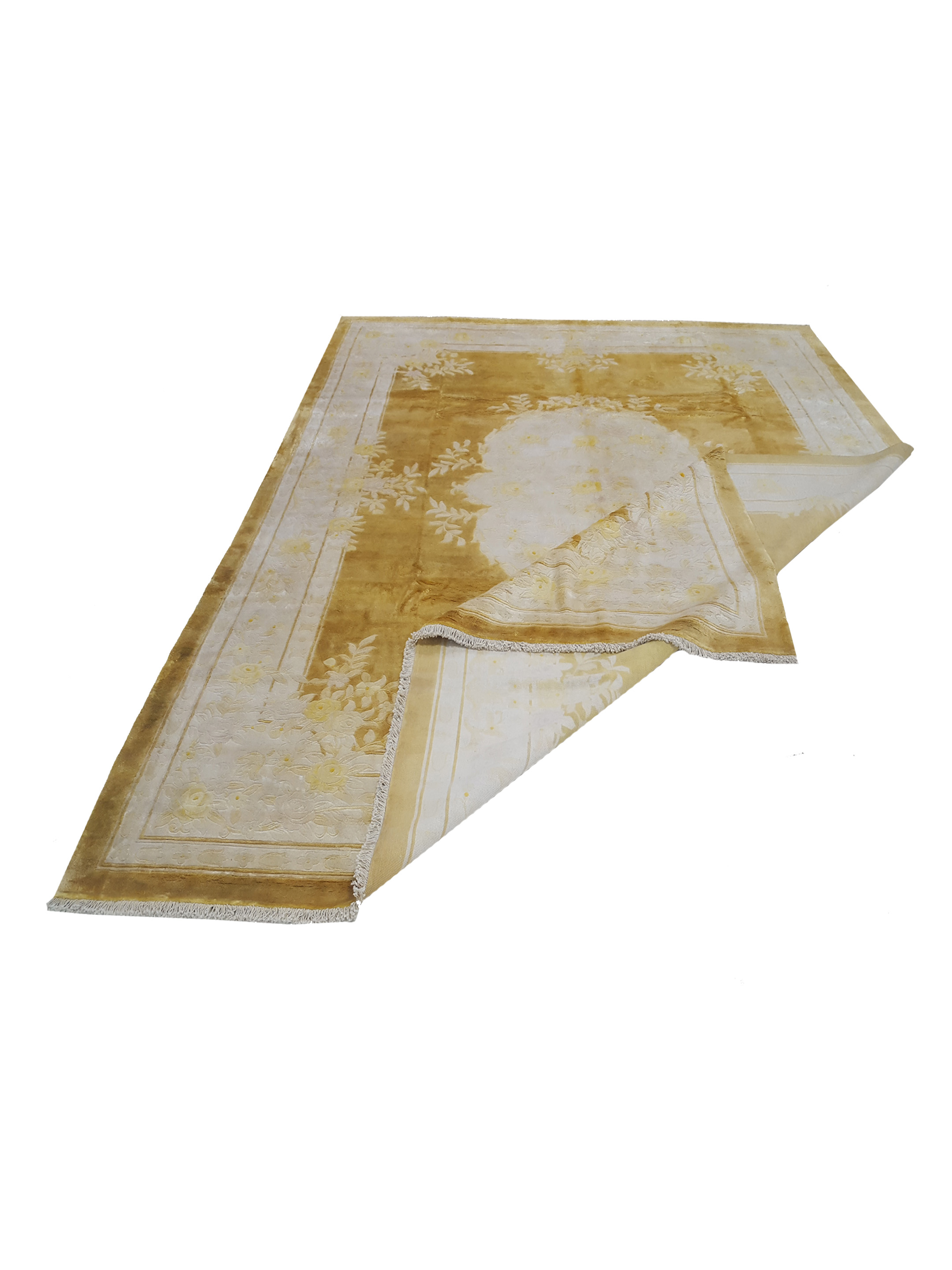 Peking Hand Knotted Yellow 9x12 - Image 3 of 7