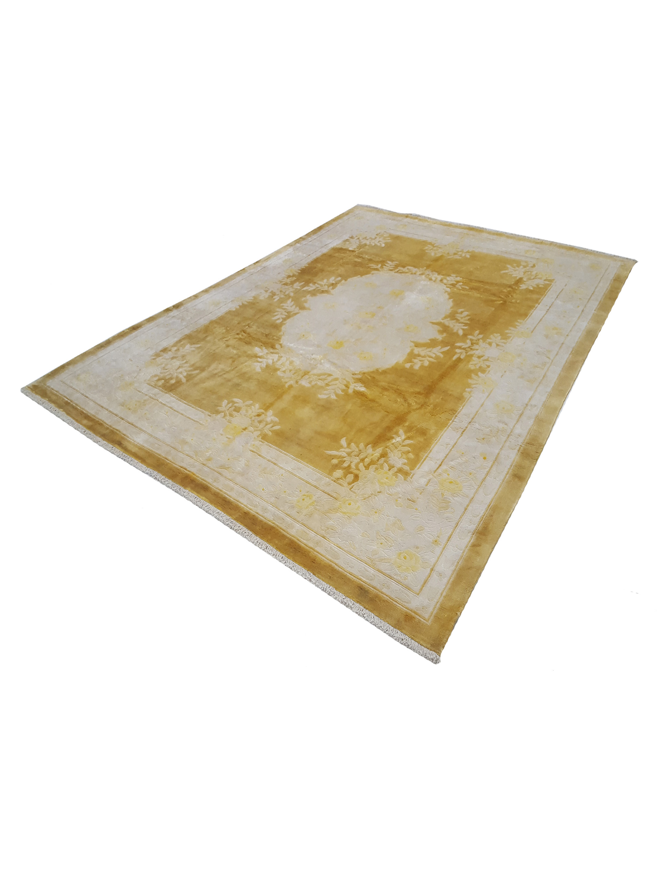 Peking Hand Knotted Yellow 9x12 - Image 6 of 7