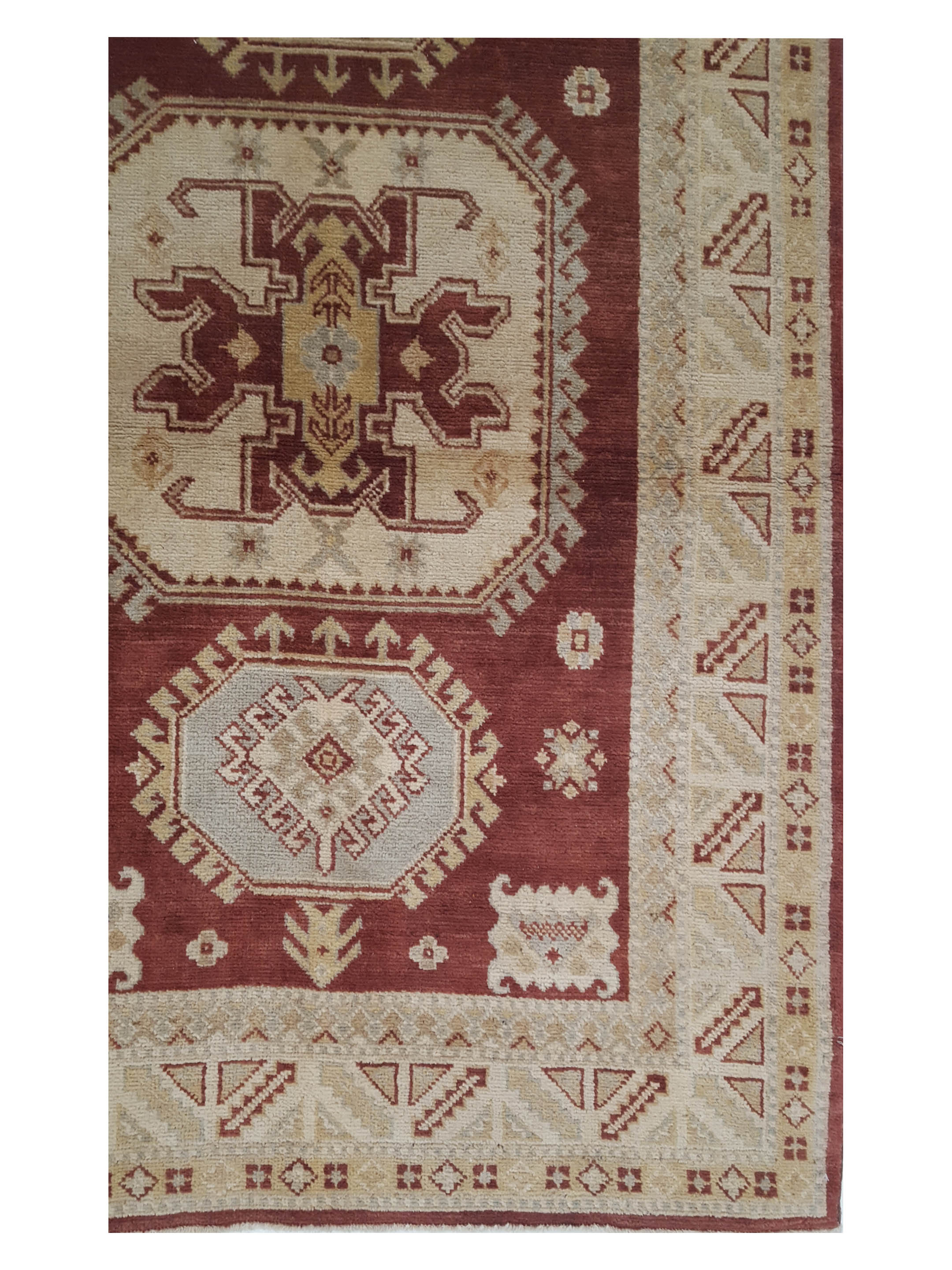 Kazak Hand Knotted Burgundy 4x6 - Image 4 of 6