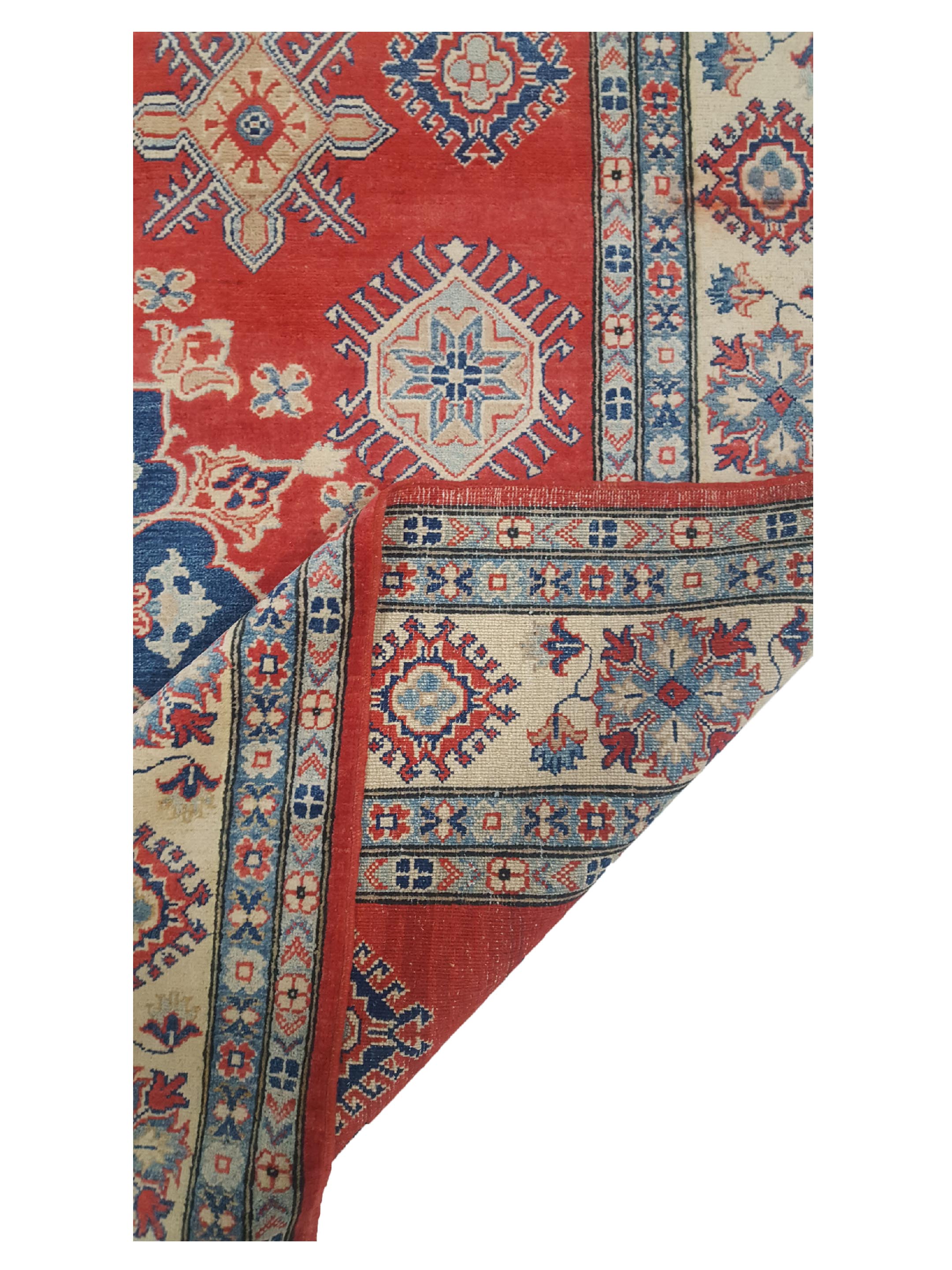 Kazak Hand Knotted Red 8x10 - Image 3 of 6