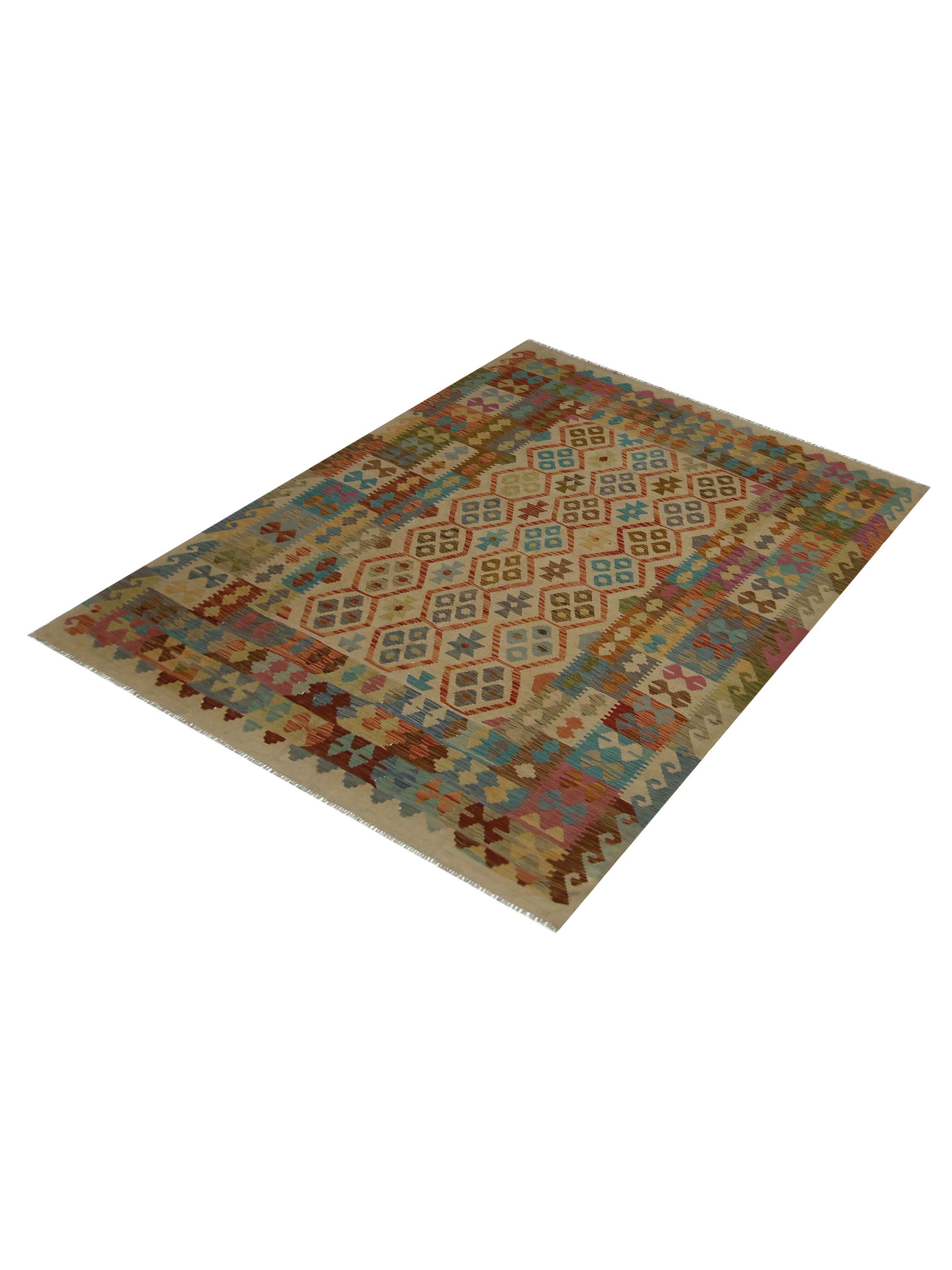 Kilim Hand Woven Yellow 6x9 - Image 6 of 7