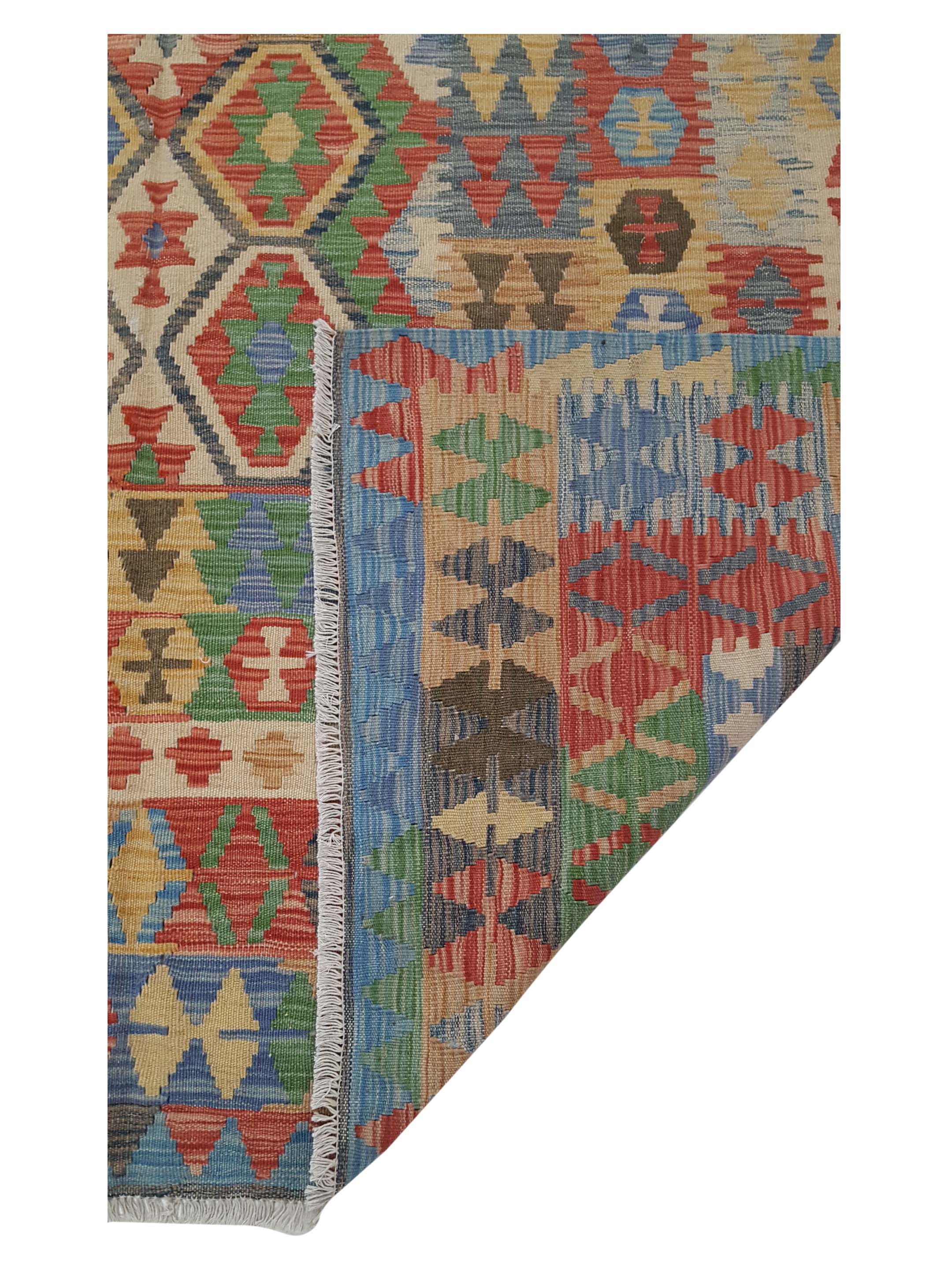 Kilim Hand Woven Green 6x9 - Image 3 of 6