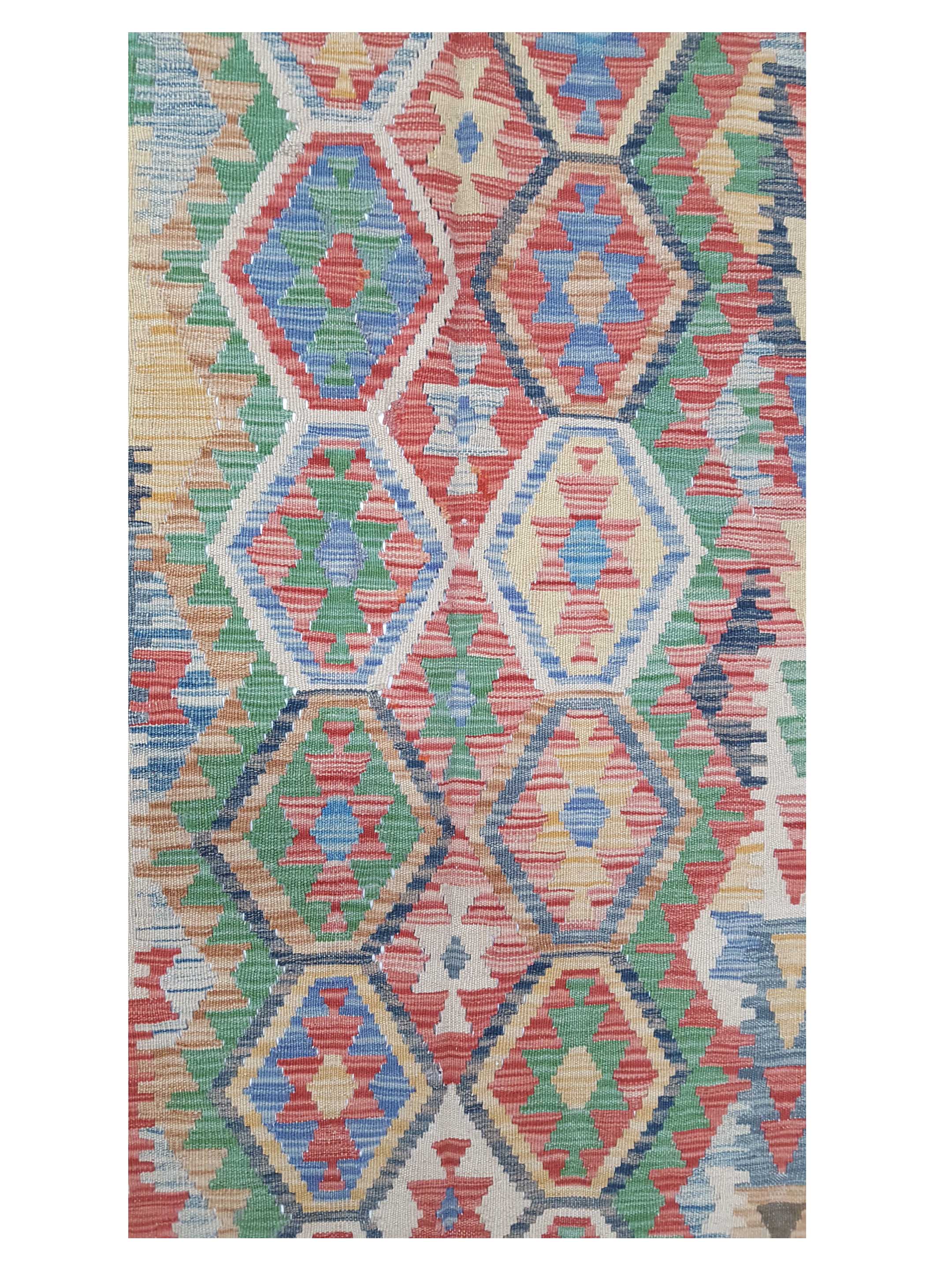 Kilim Hand Woven Green 6x9 - Image 5 of 6