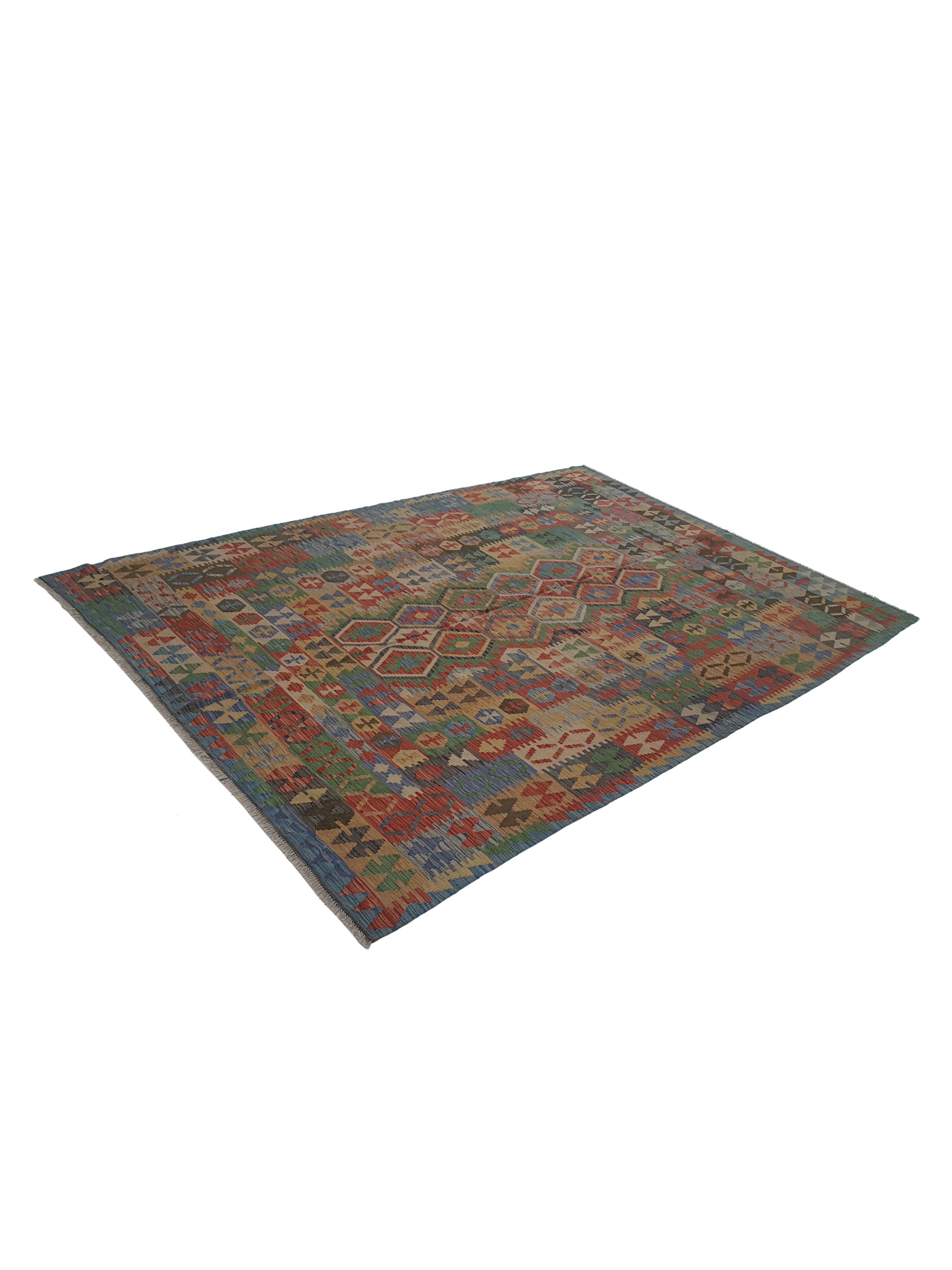 Kilim Hand Woven Green 6x9 - Image 6 of 6