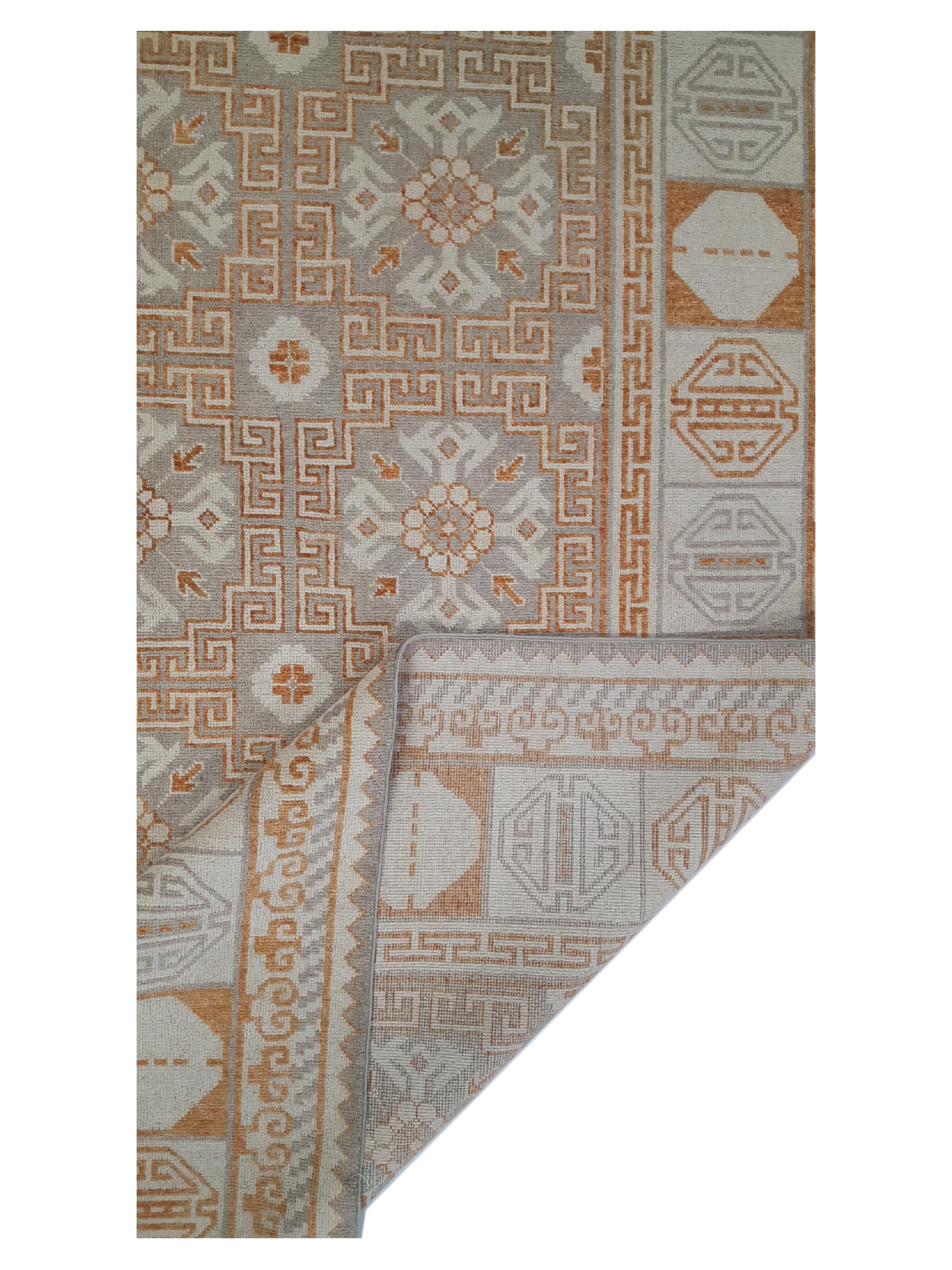 Khotan Hand Knotted Grey 8x12 - Image 3 of 6