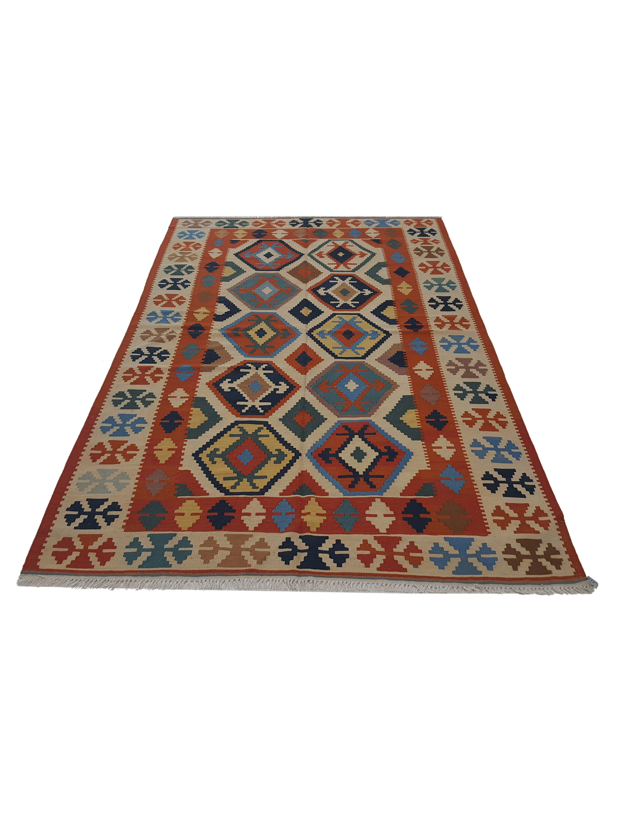 Kilim Hand Woven Orange 6x9 - Image 2 of 6