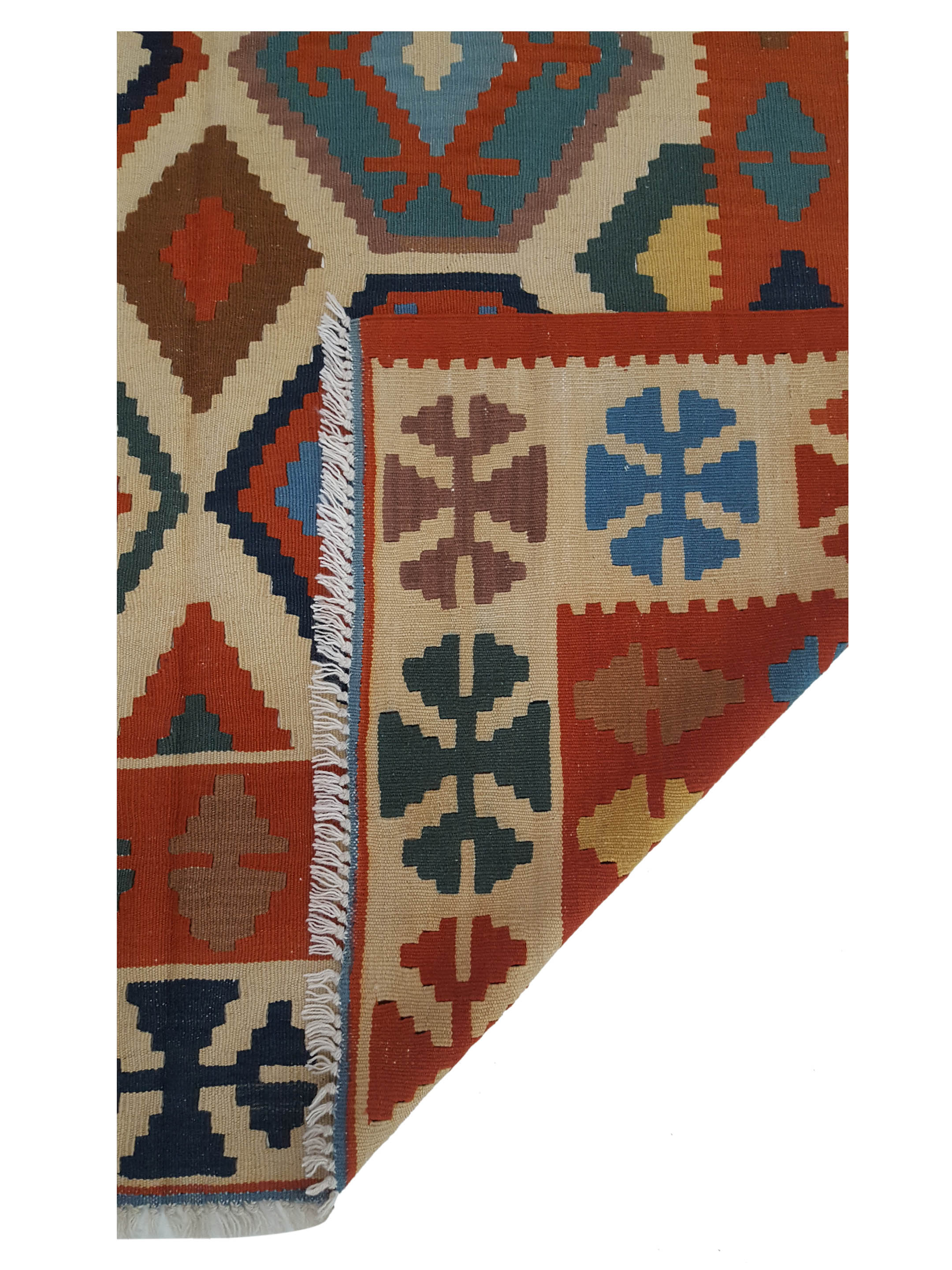 Kilim Hand Woven Orange 6x9 - Image 3 of 6