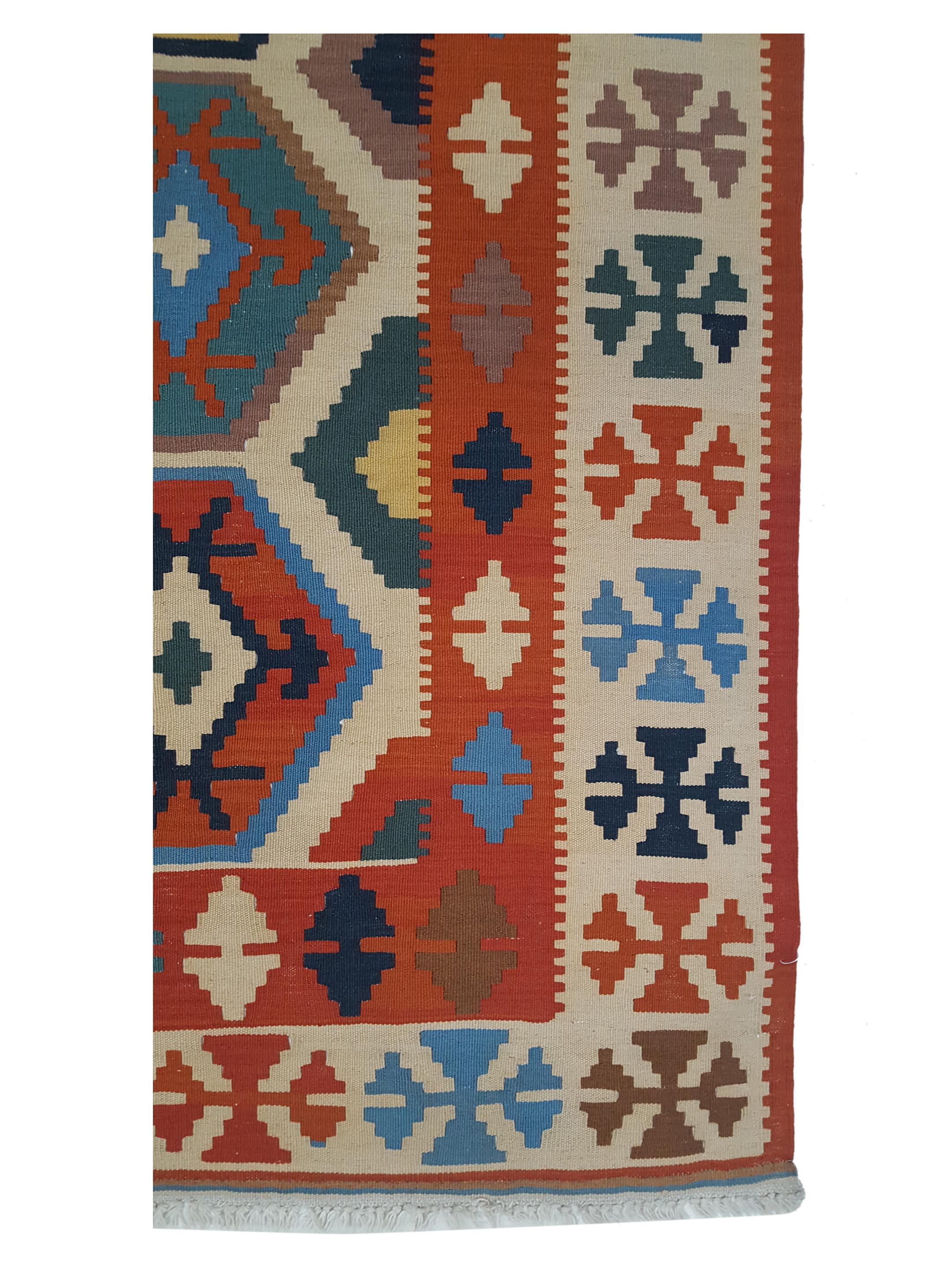 Kilim Hand Woven Orange 6x9 - Image 4 of 6