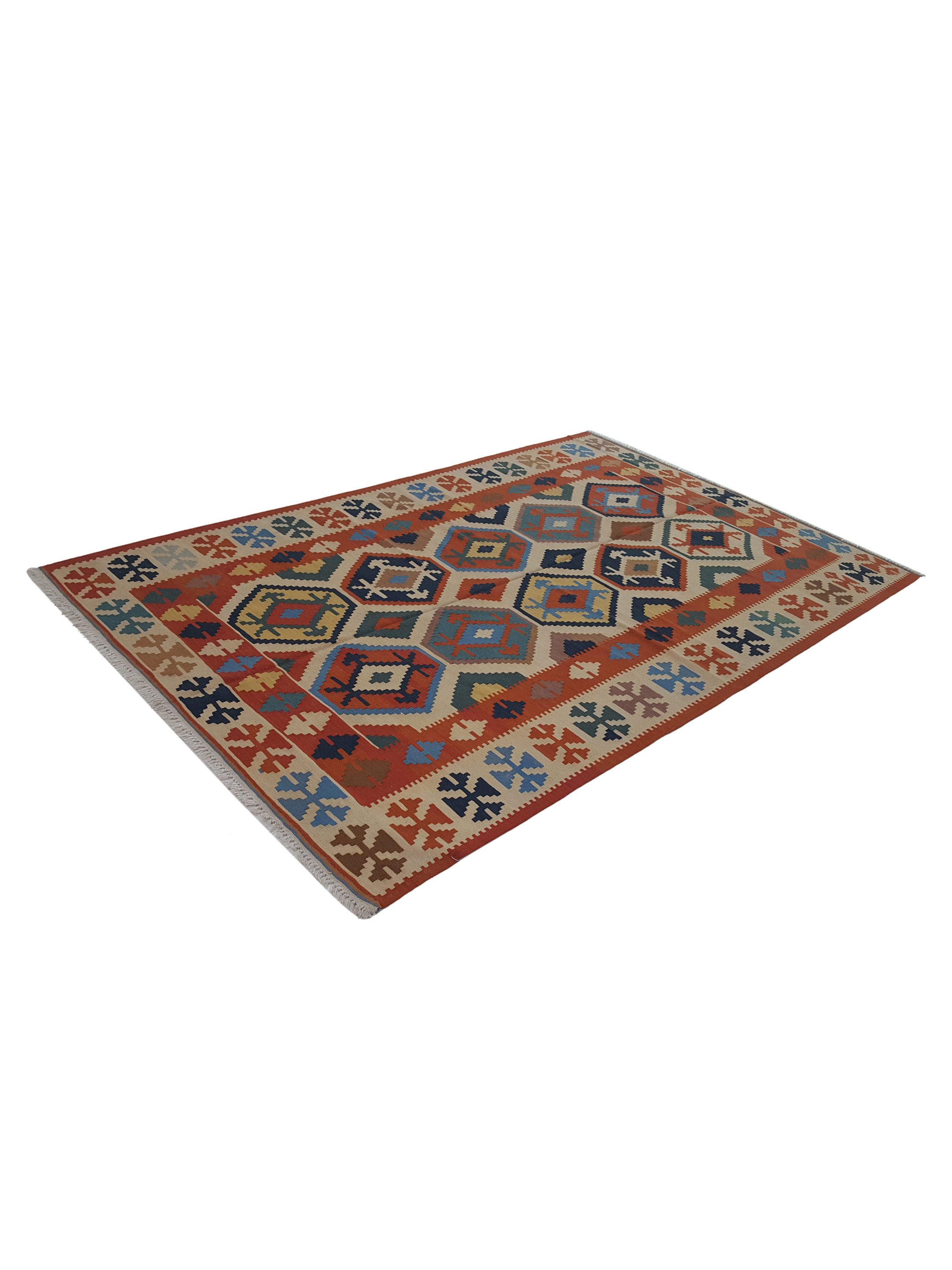 Kilim Hand Woven Orange 6x9 - Image 6 of 6