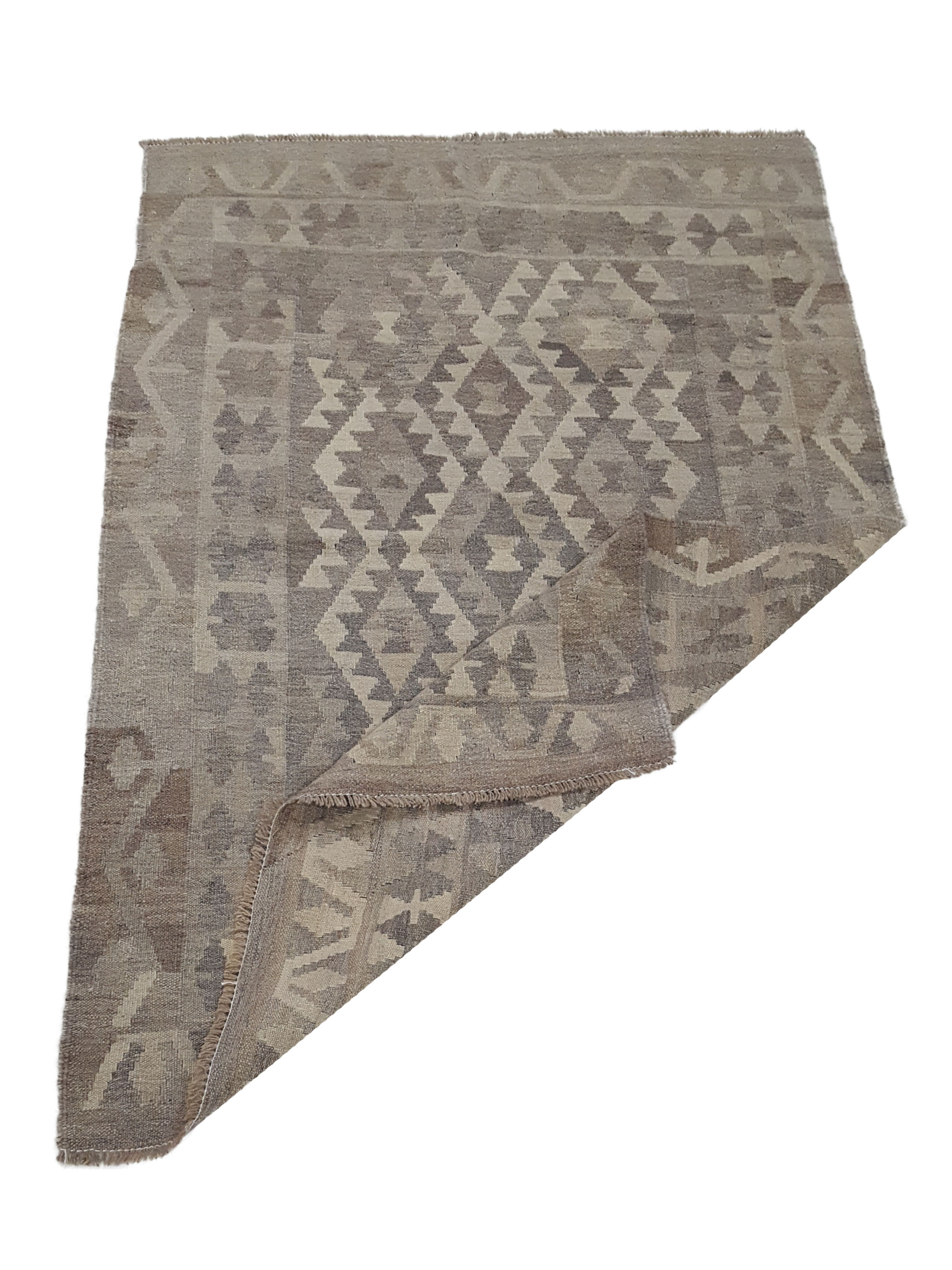 Kilim Hand Woven Grey 3x5 - Image 3 of 5
