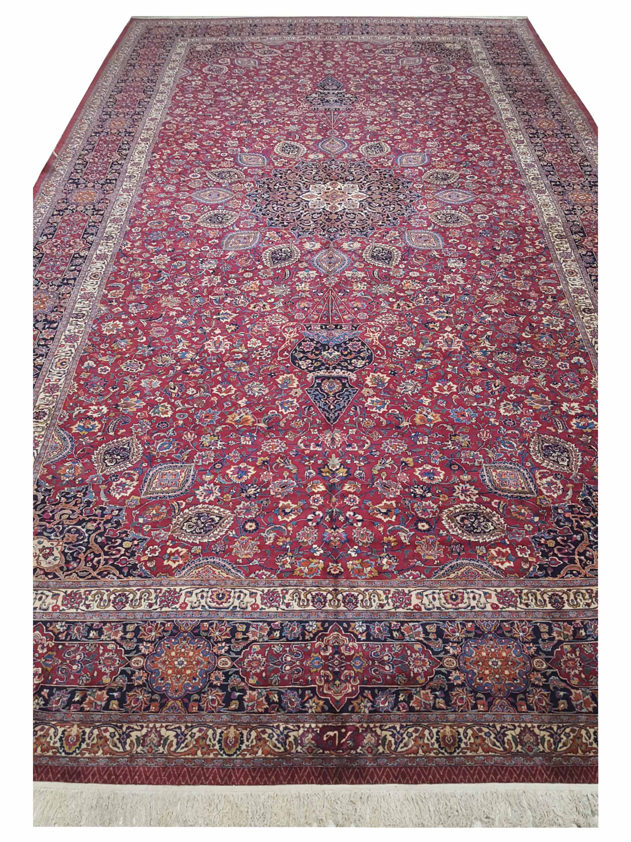 Mashad Semi Antique Burgundy 14x27