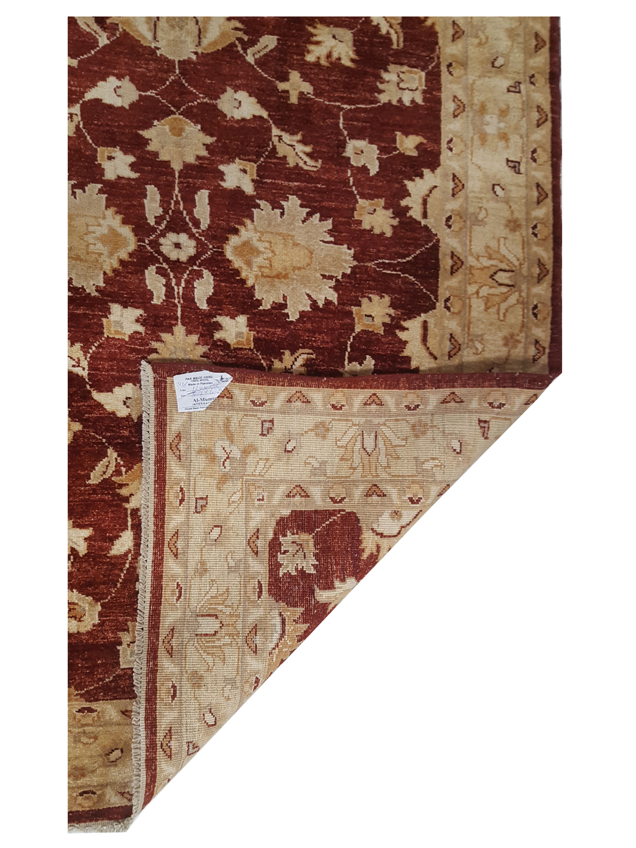 Ziegler Hand Knotted Burgundy 4x6 - Image 3 of 3