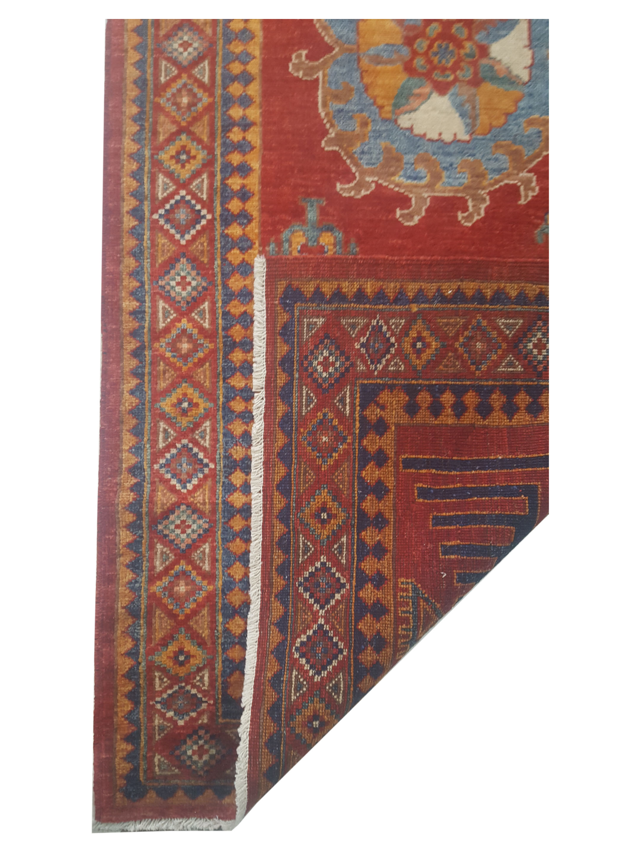 Humna Hand Knotted Red 3x8 - Image 4 of 4