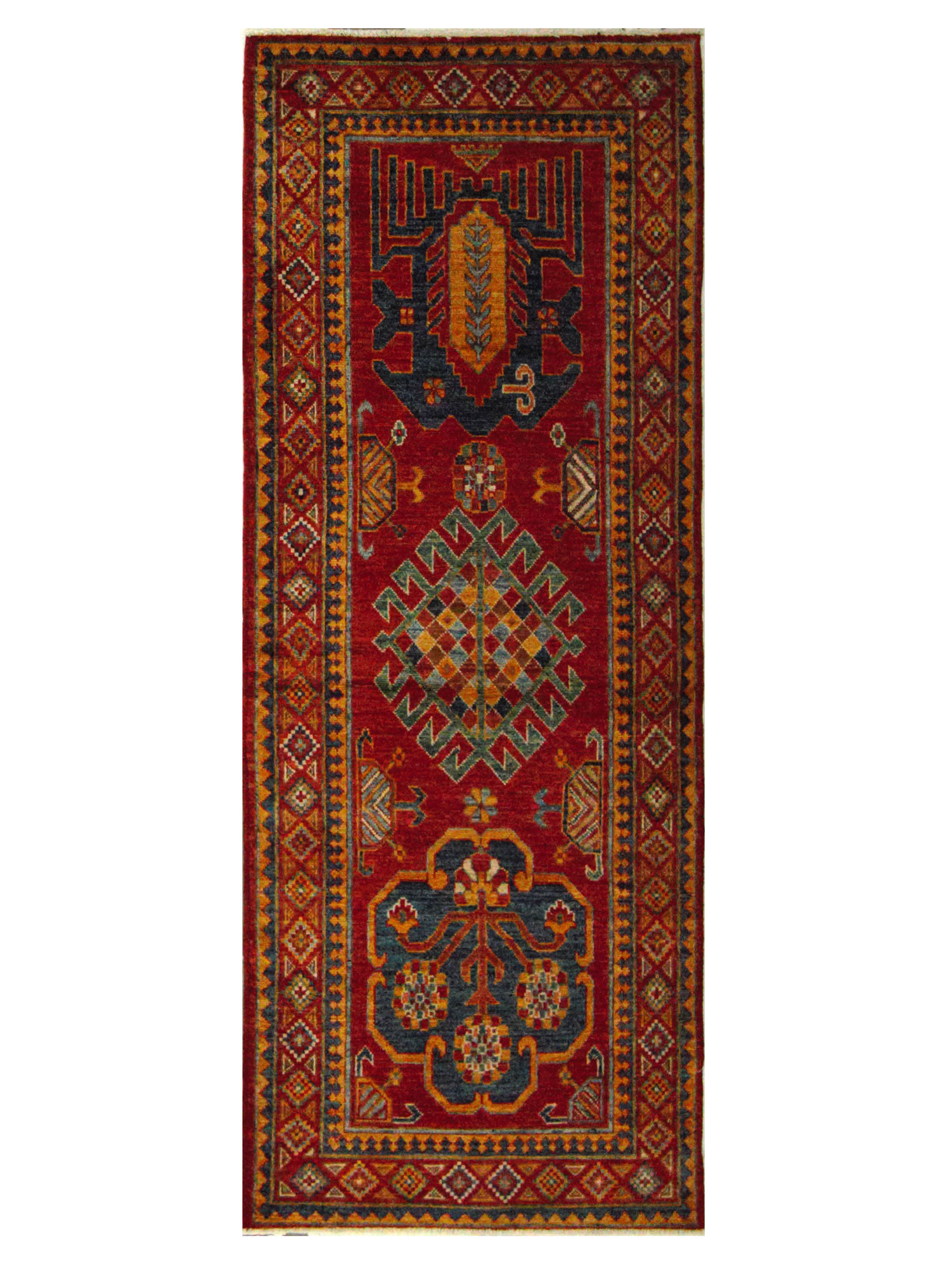 Humna Hand Knotted Red 3x8