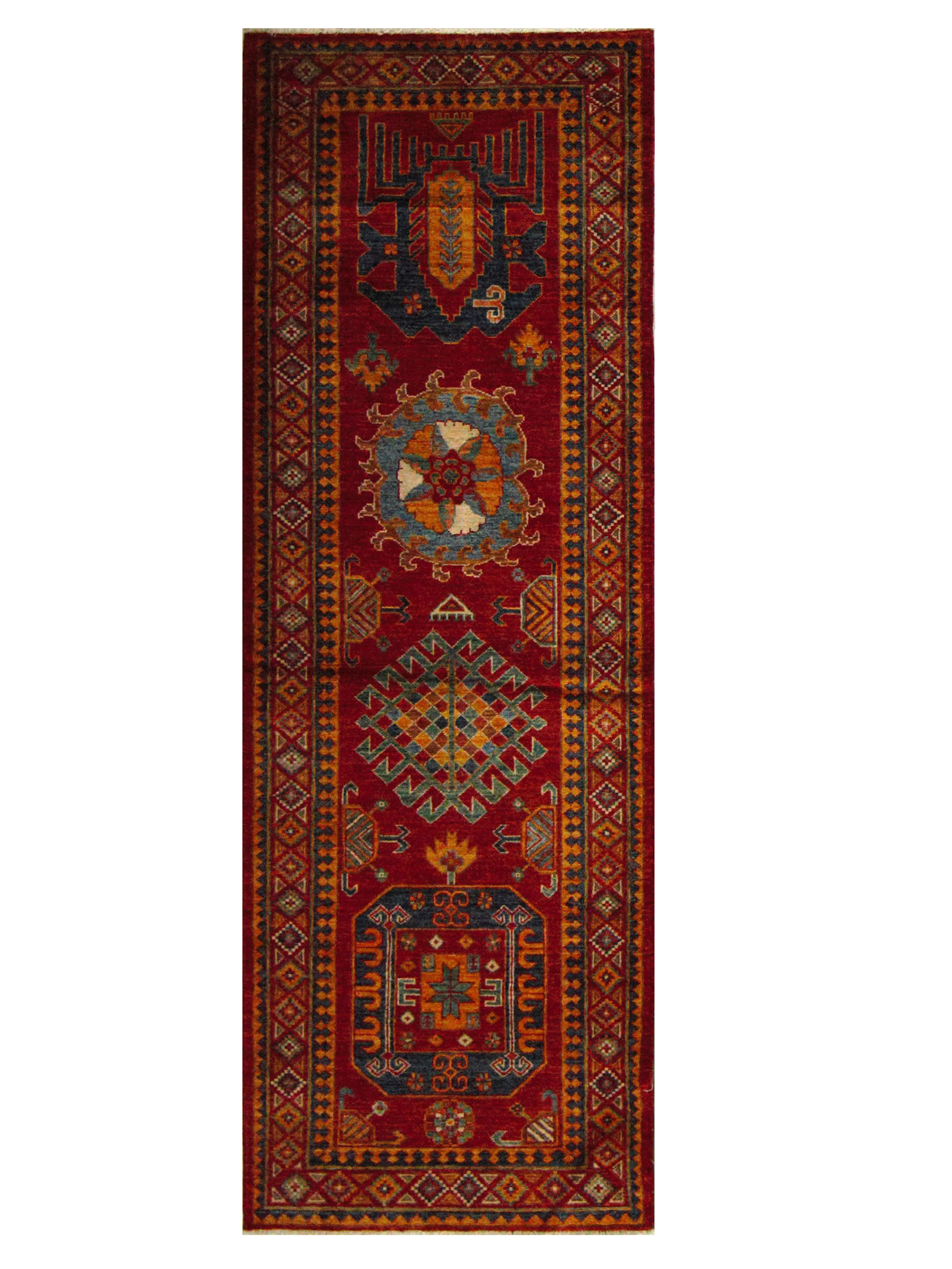 Humna Hand Knotted Red 3x8