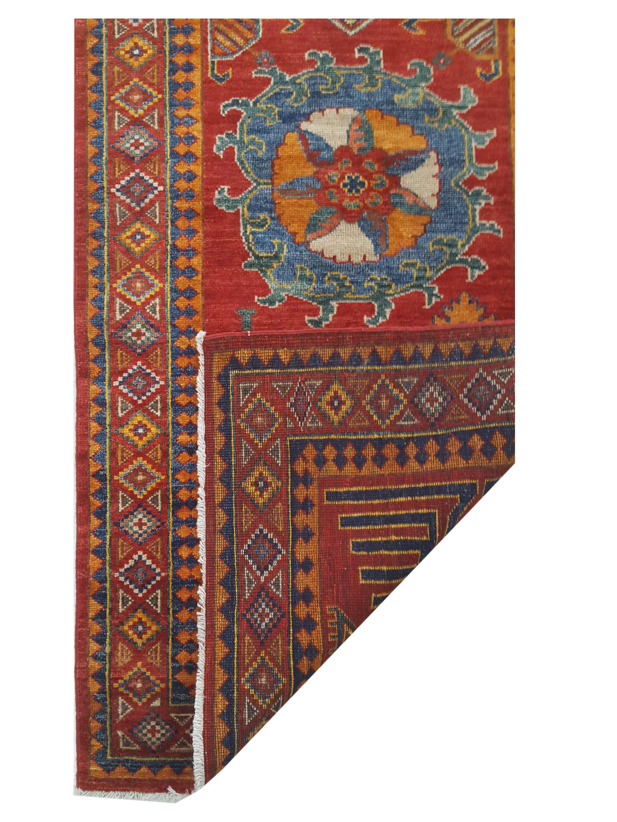 Humna Hand Knotted Red 3x8 - Image 4 of 4