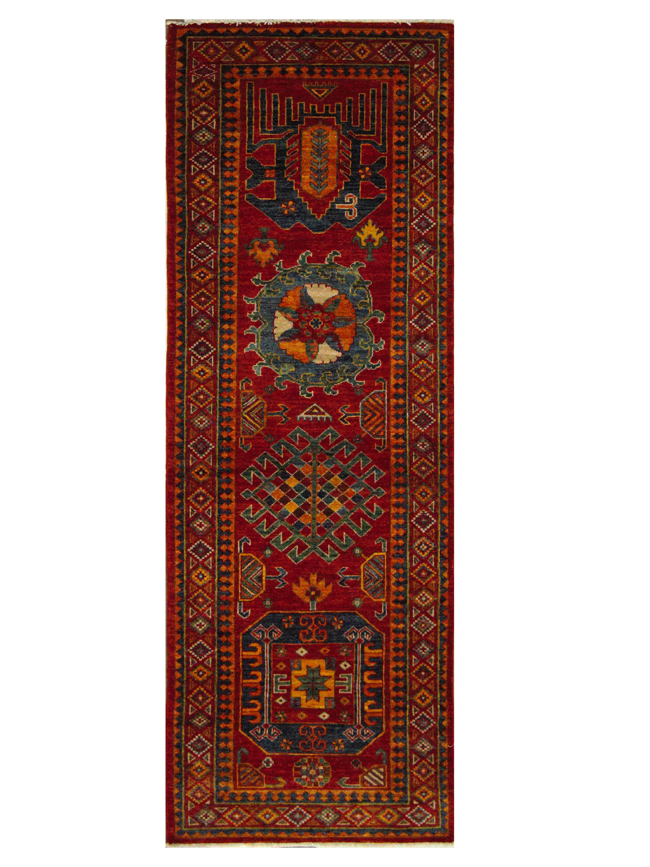 Humna Hand Knotted Red 3x8