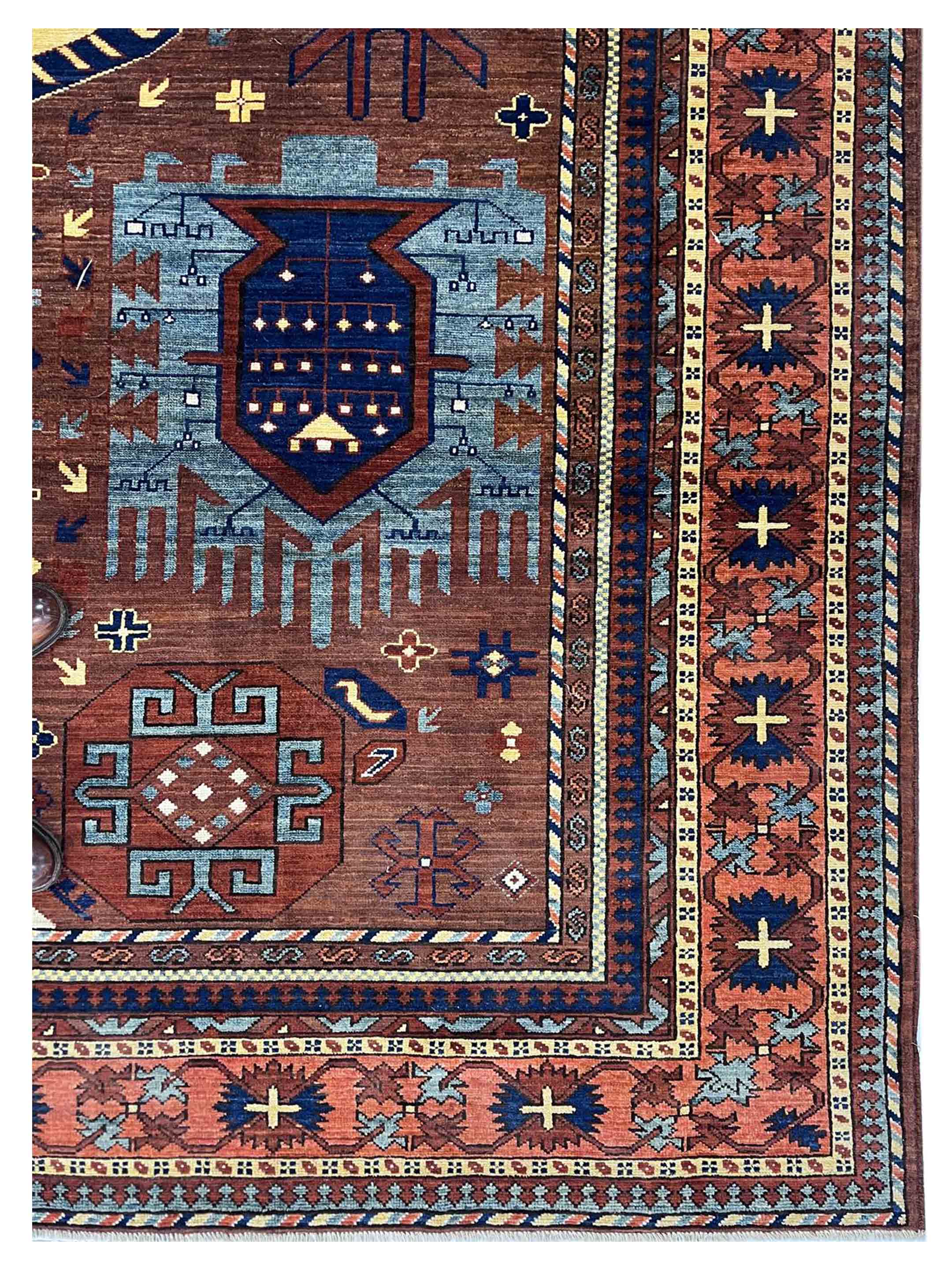 Humna Hand Knotted Red 9x10 - Image 2 of 5