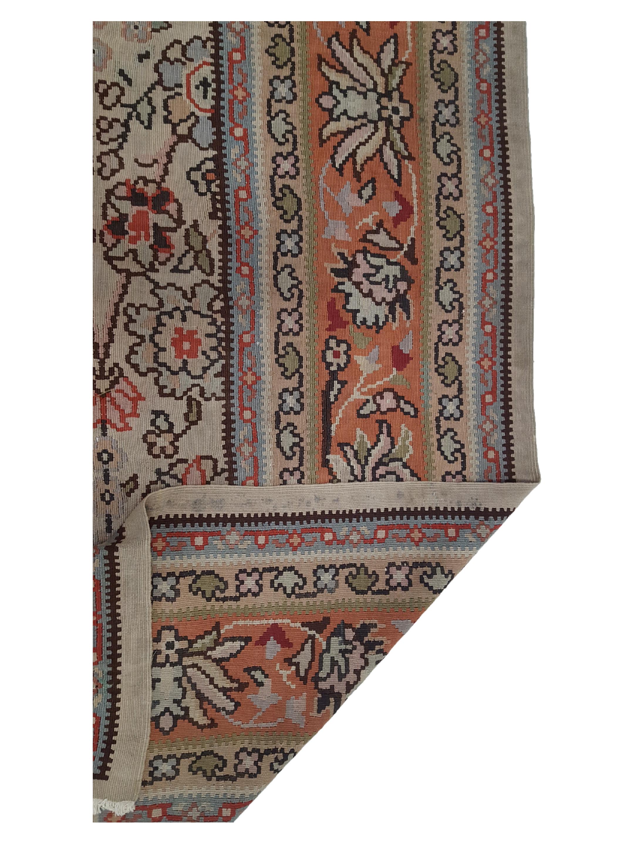 Antique Bessarabian Kilim Coral 10x13 - Image 3 of 6