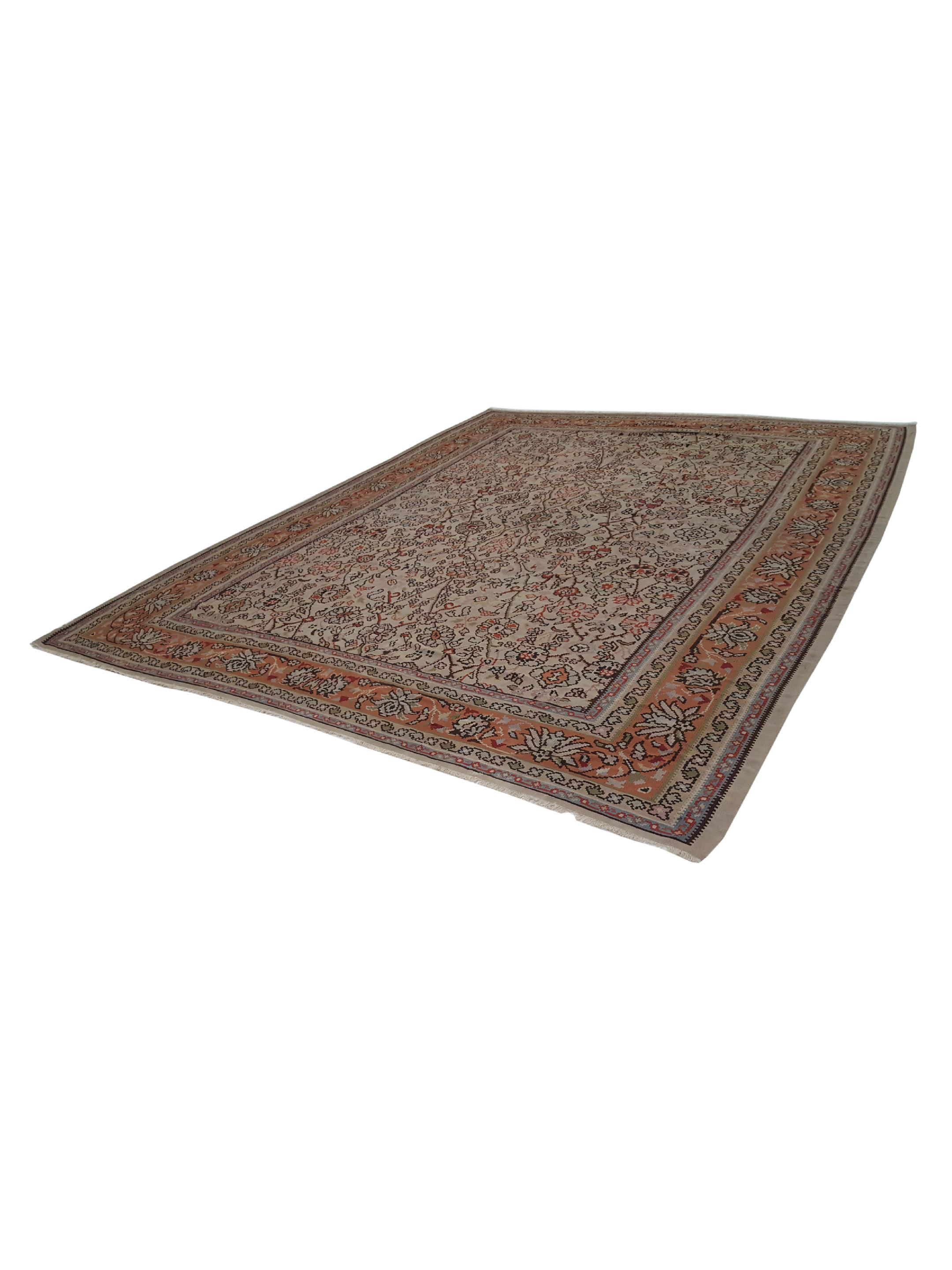 Antique Bessarabian Kilim Coral 10x13 - Image 6 of 6