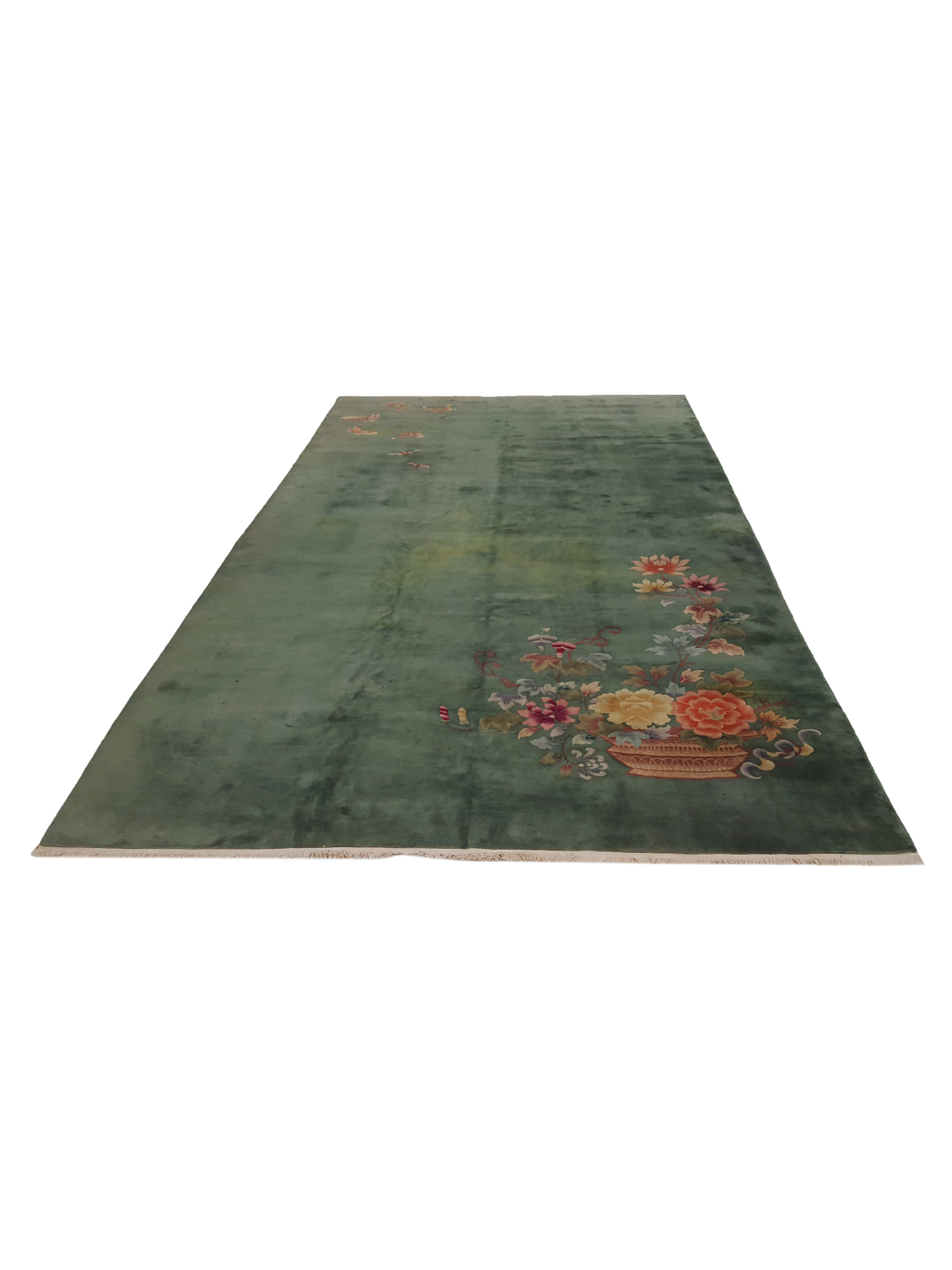 Art Deco Hand Knotted Green 10x17 - Image 2 of 8