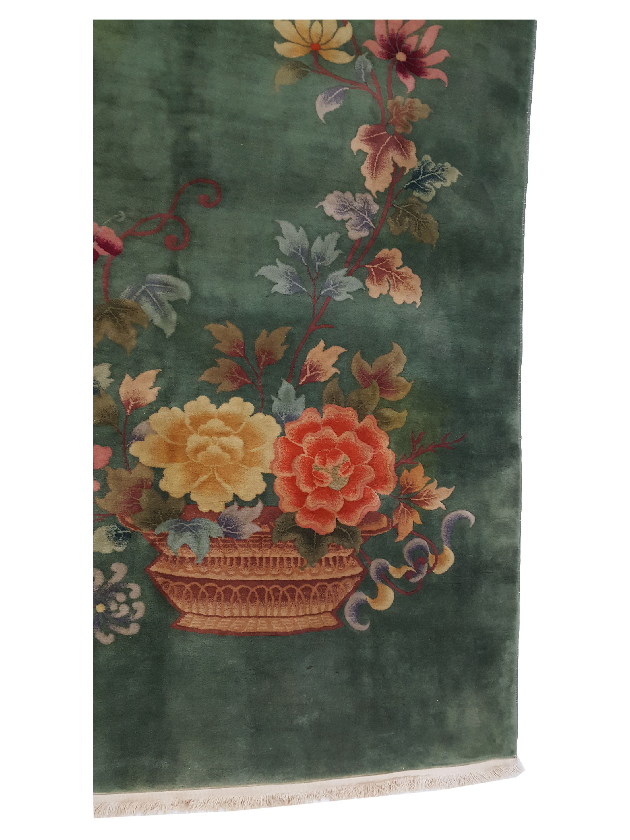 Art Deco Hand Knotted Green 10x17 - Image 4 of 8