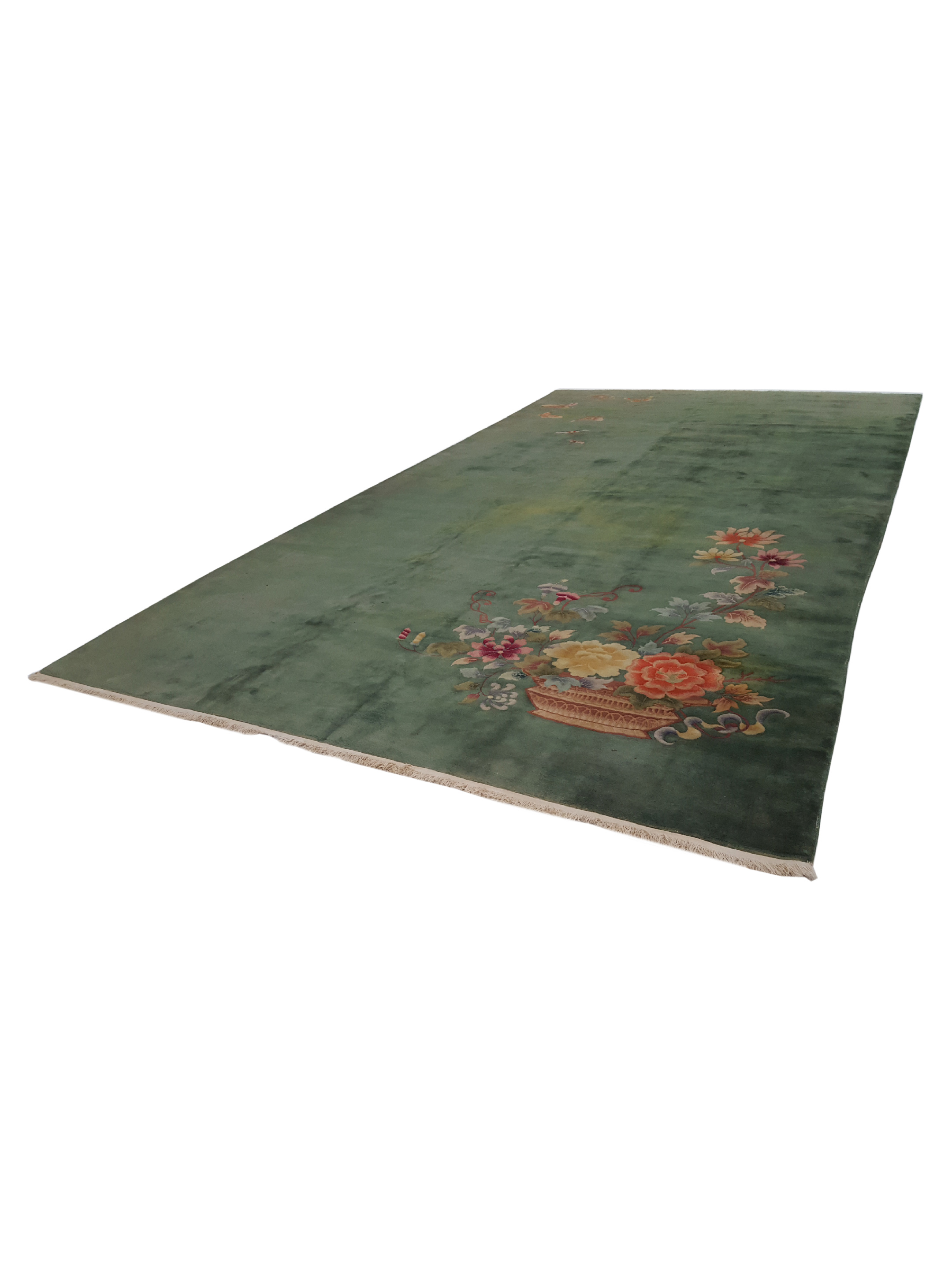 Art Deco Hand Knotted Green 10x17 - Image 6 of 8