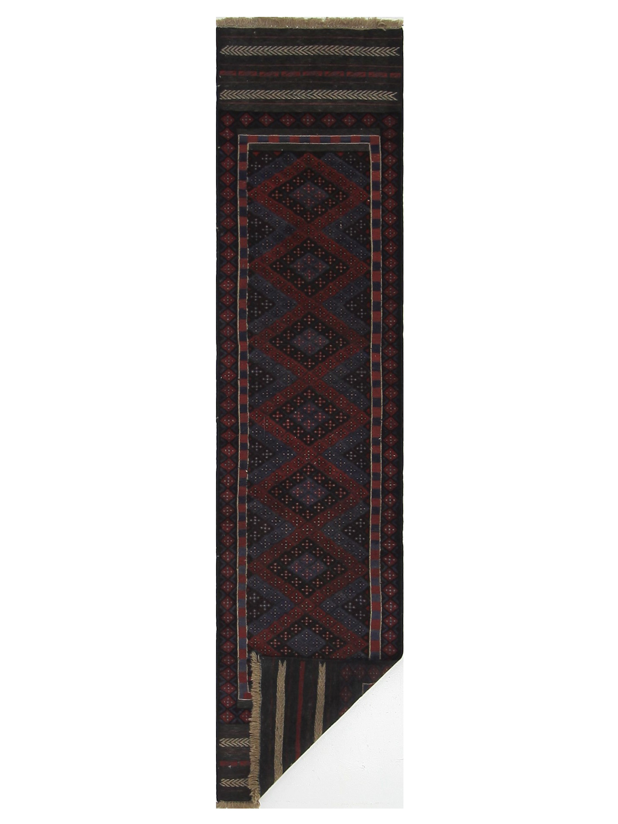 Balouchi Hand Knotted Red 2.6x9 - Image 7 of 7