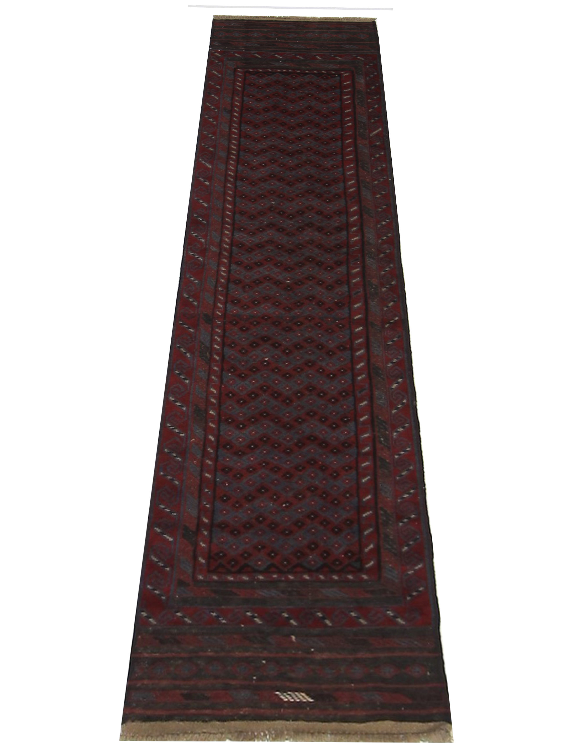 Balouchi Hand Knotted Red 2.6x9 - Image 2 of 7