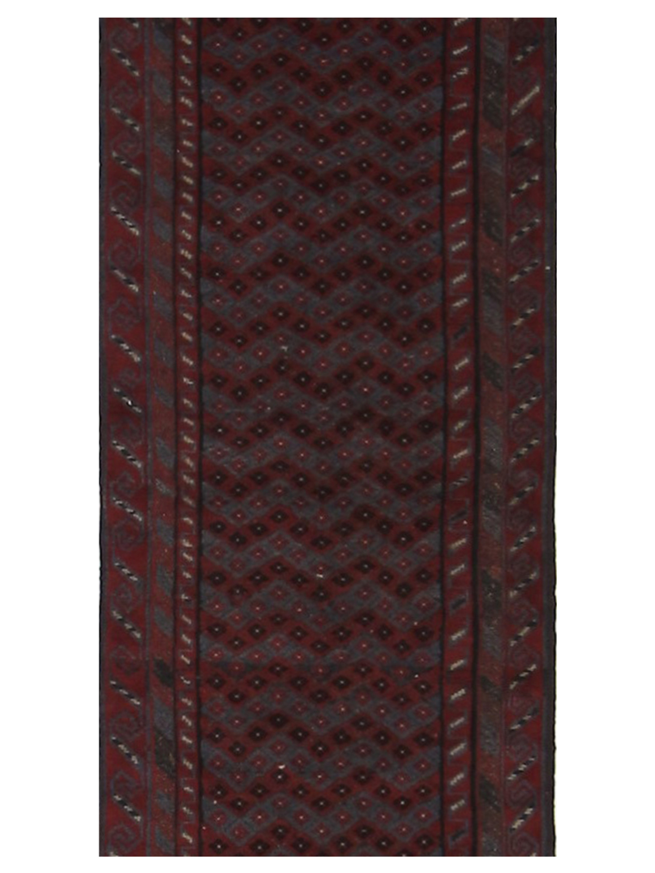 Balouchi Hand Knotted Red 2.6x9 - Image 5 of 7