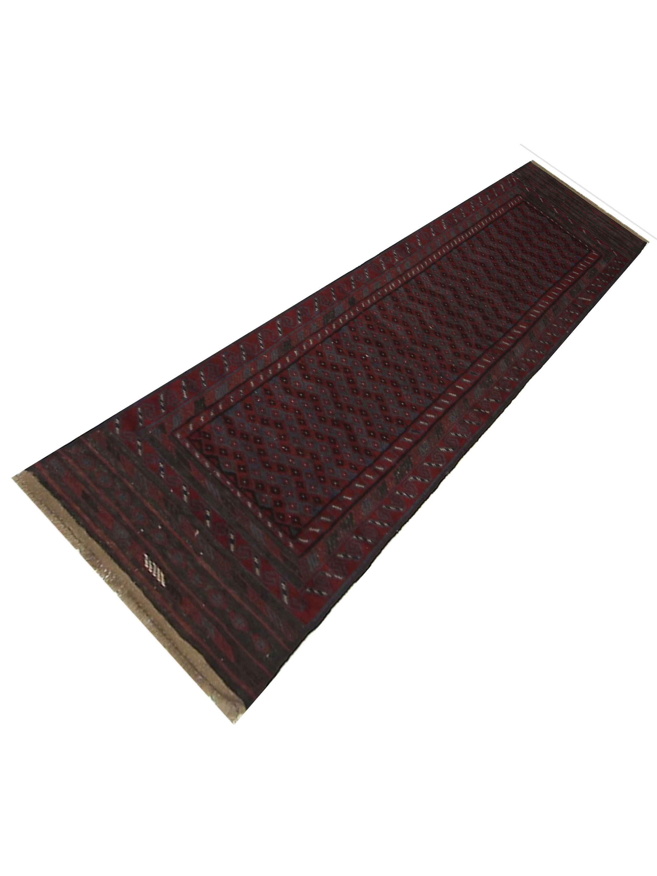 Balouchi Hand Knotted Red 2.6x9 - Image 6 of 7