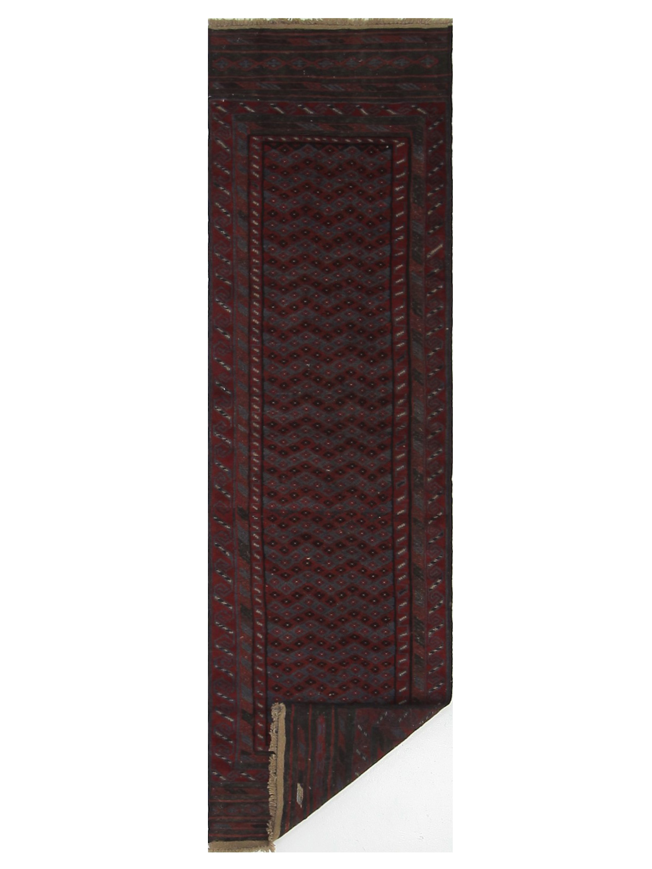 Balouchi Hand Knotted Red 2.6x9 - Image 7 of 7