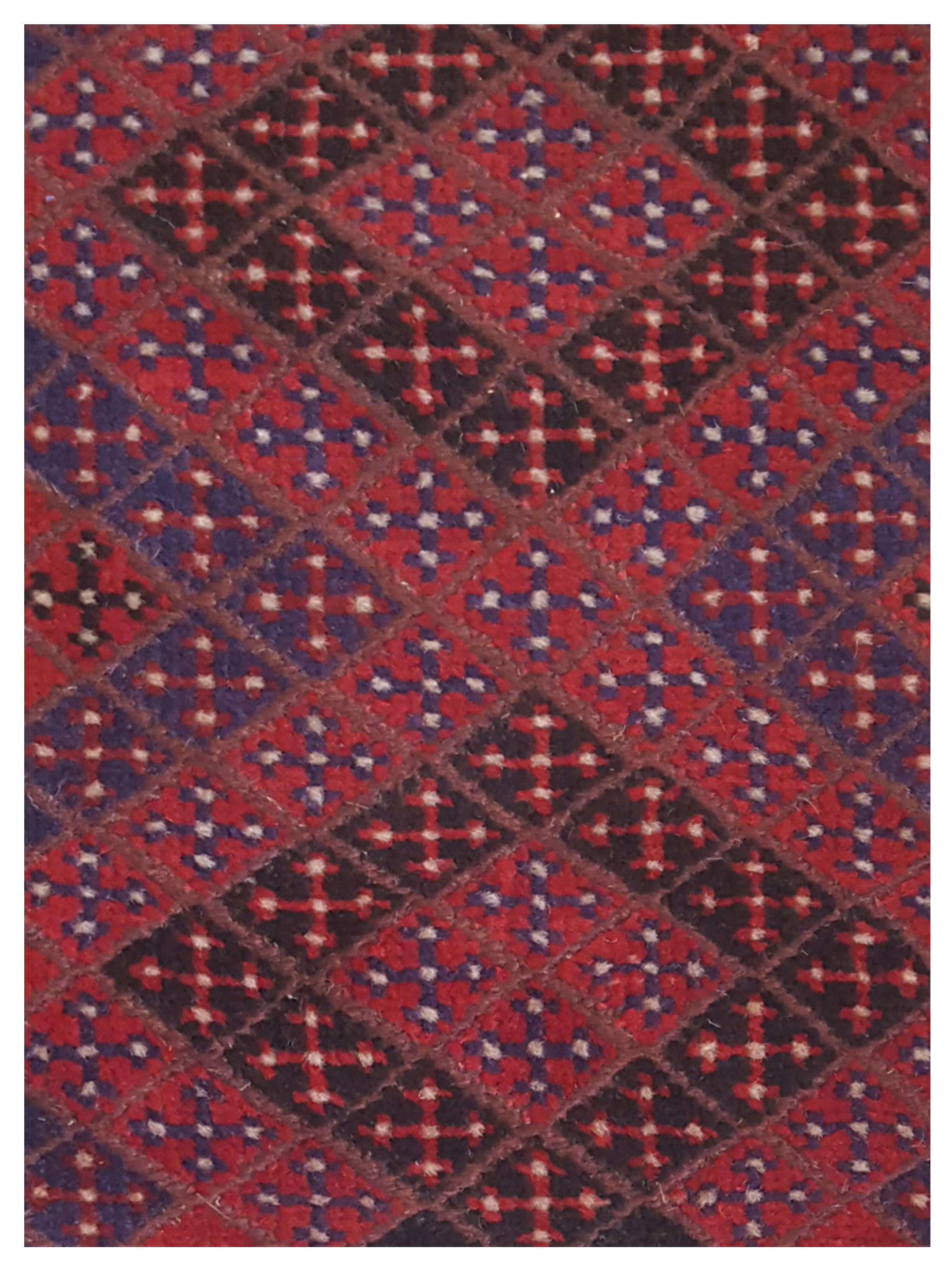 Balouchi Hand Knotted Red 2.6x9 - Image 3 of 5