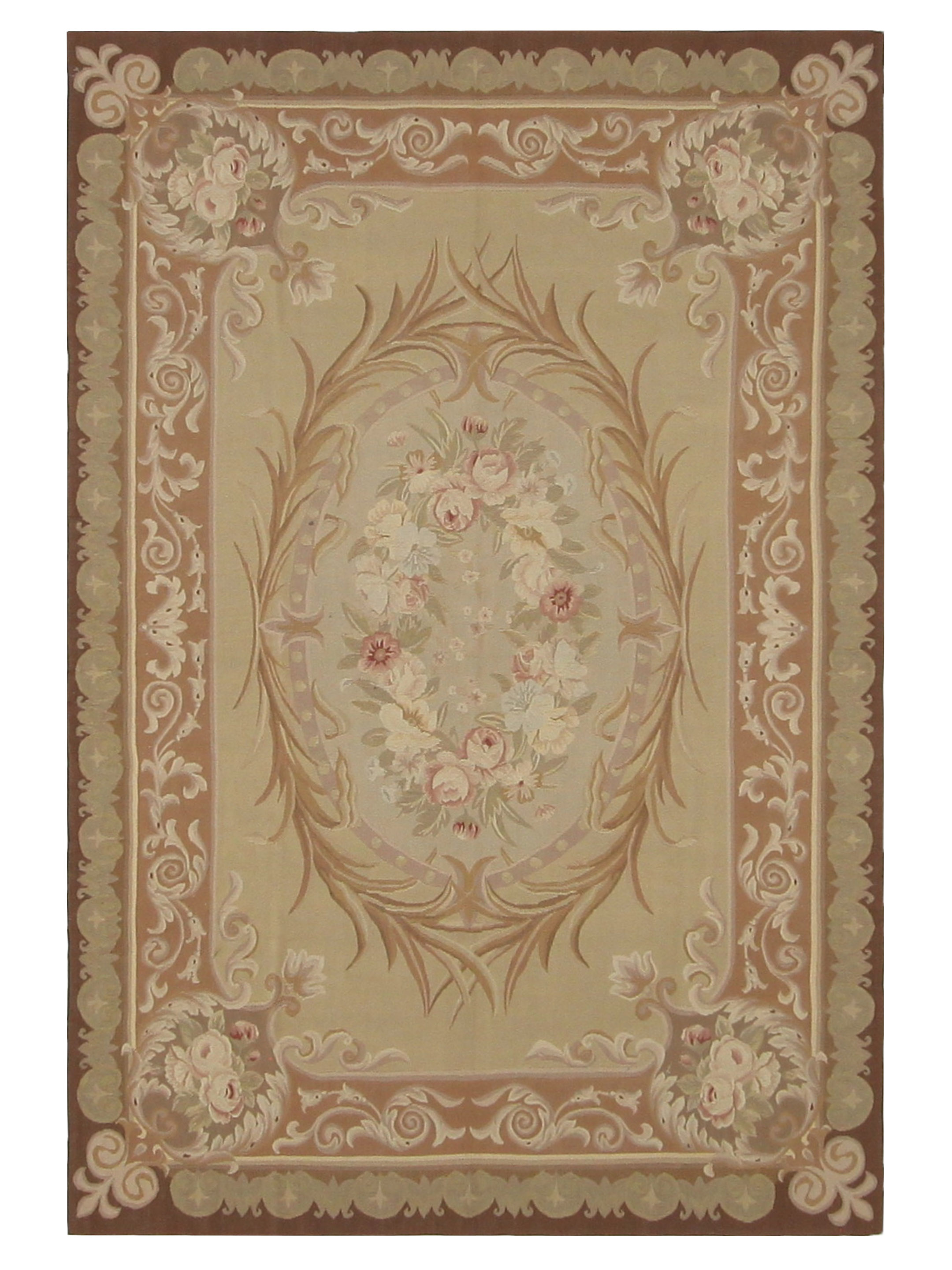 Aubusson Hand Knotted Lt.Brown 6x9