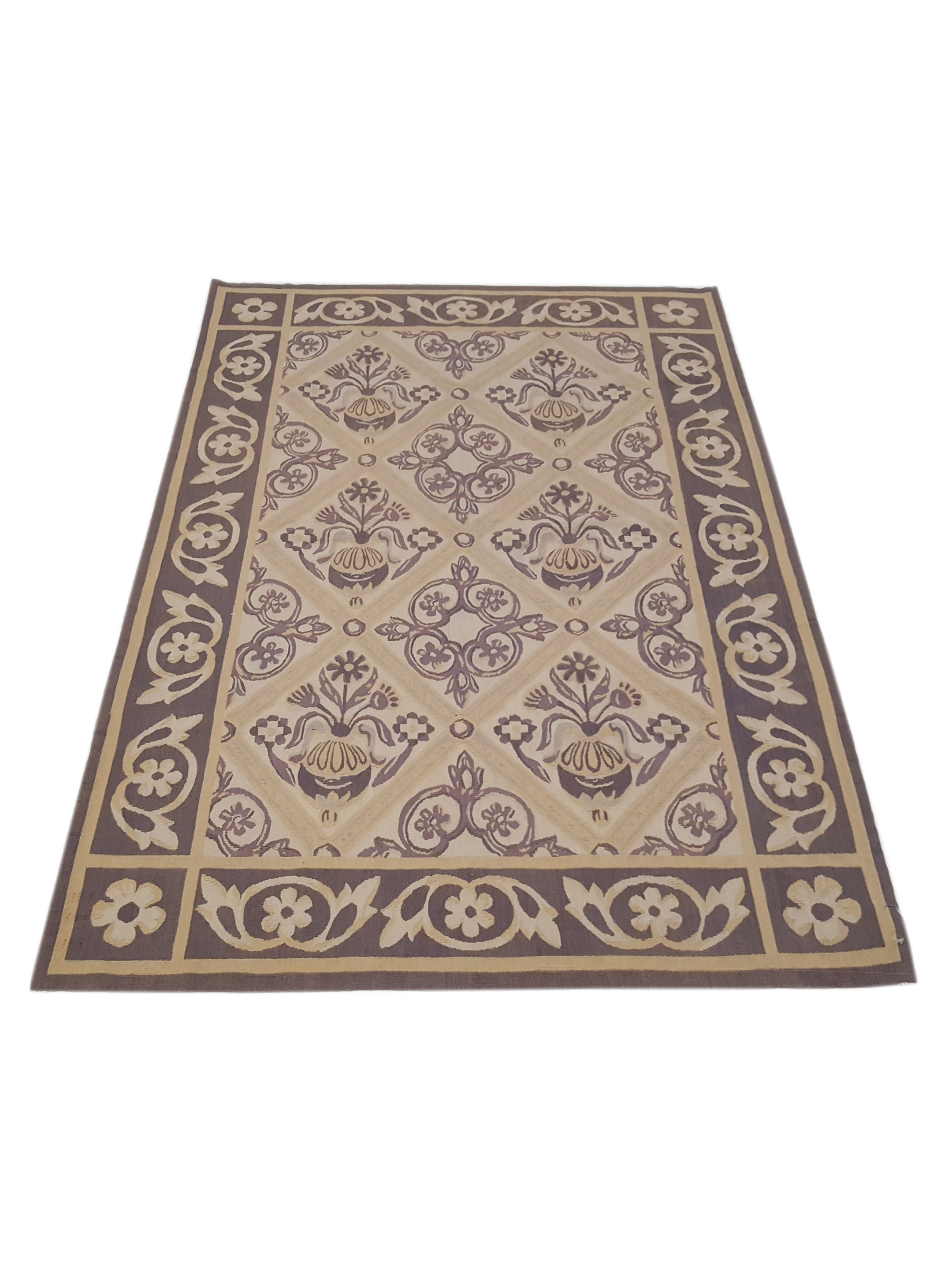 Aubusson Hand Knotted Beige 4x6 - Image 2 of 6