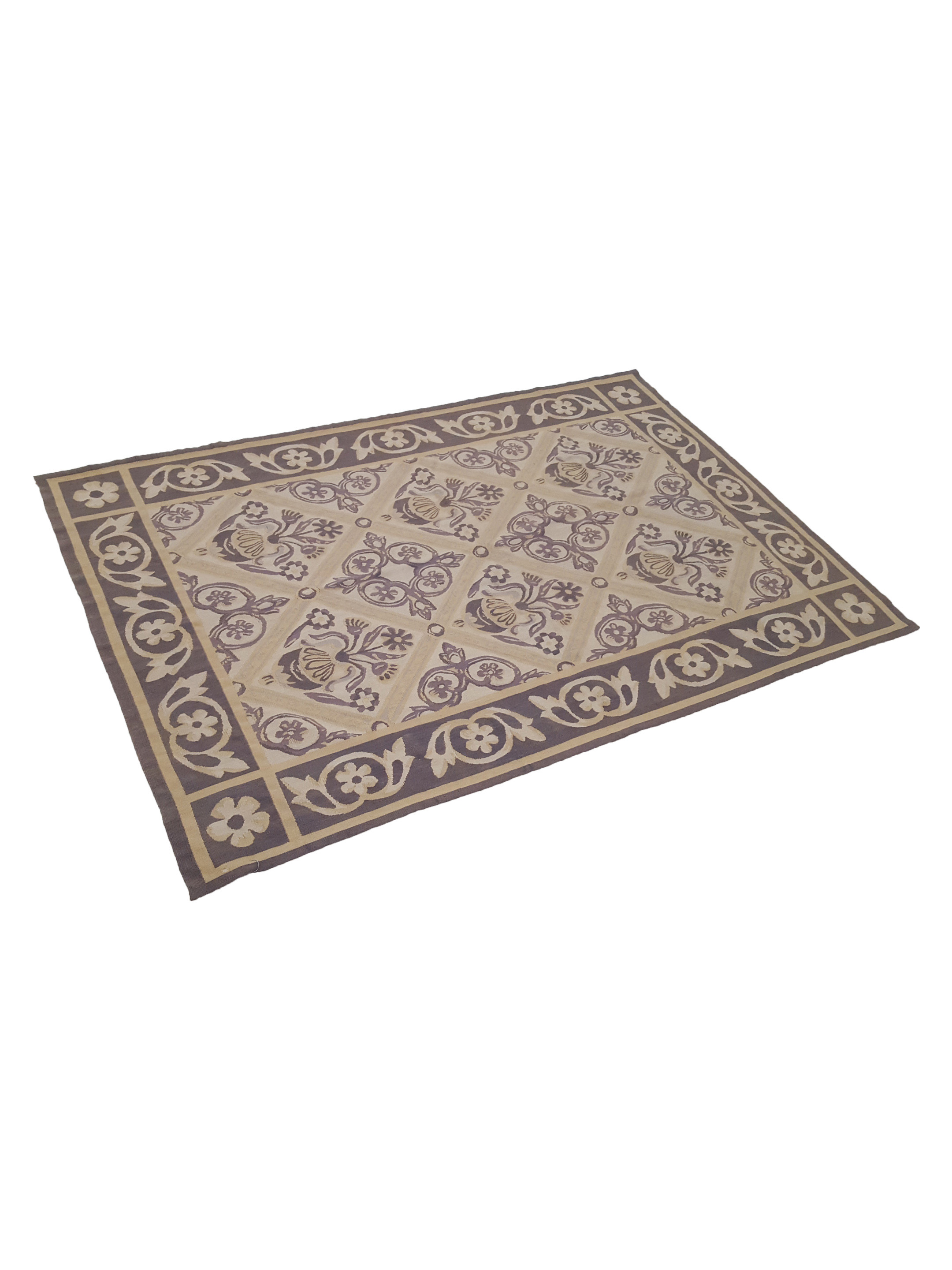 Aubusson Hand Knotted Beige 4x6 - Image 6 of 6