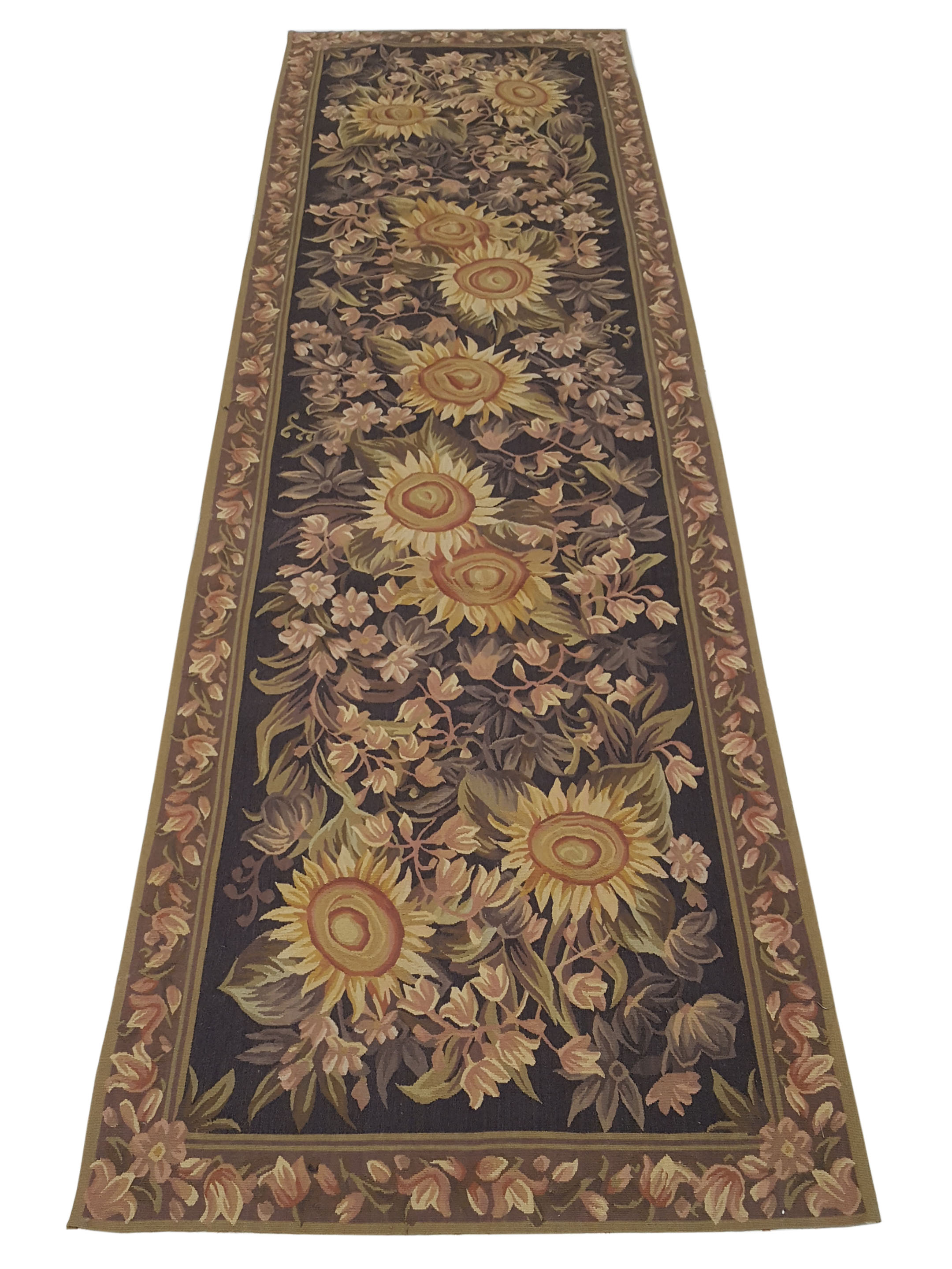 Aubusson Hand Knotted Charcoal 3x10 - Image 2 of 6