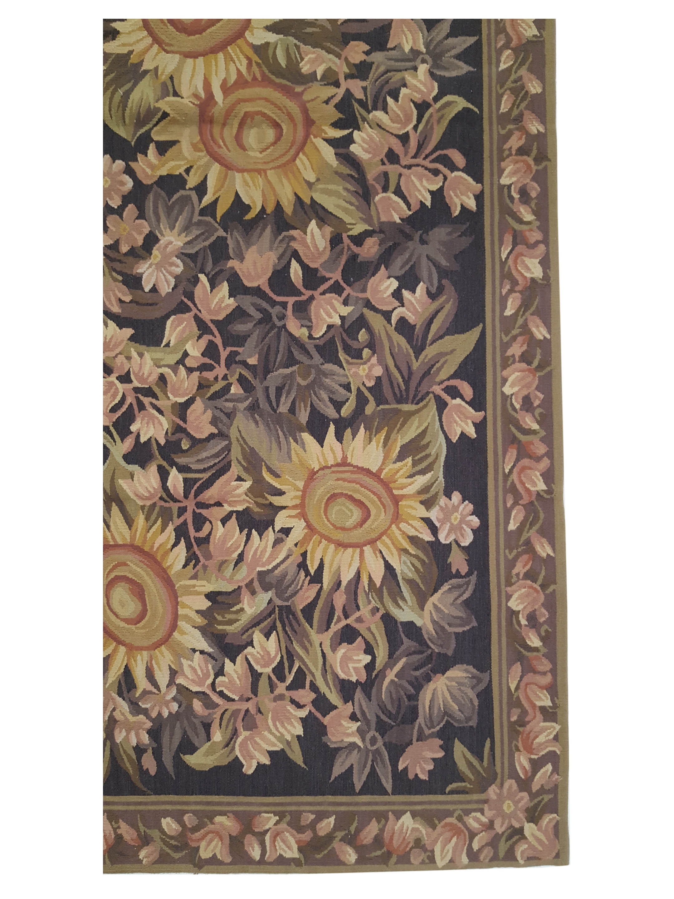 Aubusson Hand Knotted Charcoal 3x10 - Image 4 of 6