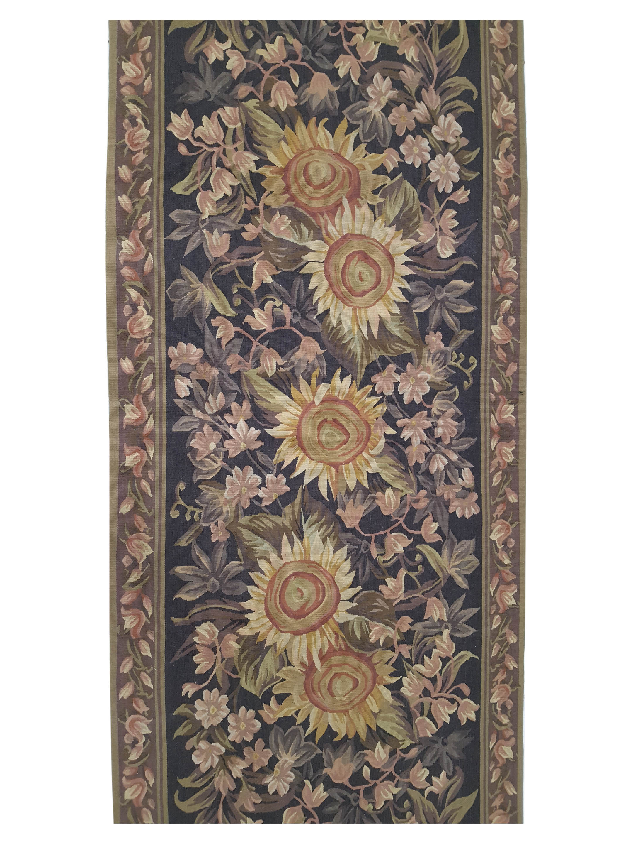 Aubusson Hand Knotted Charcoal 3x10 - Image 5 of 6