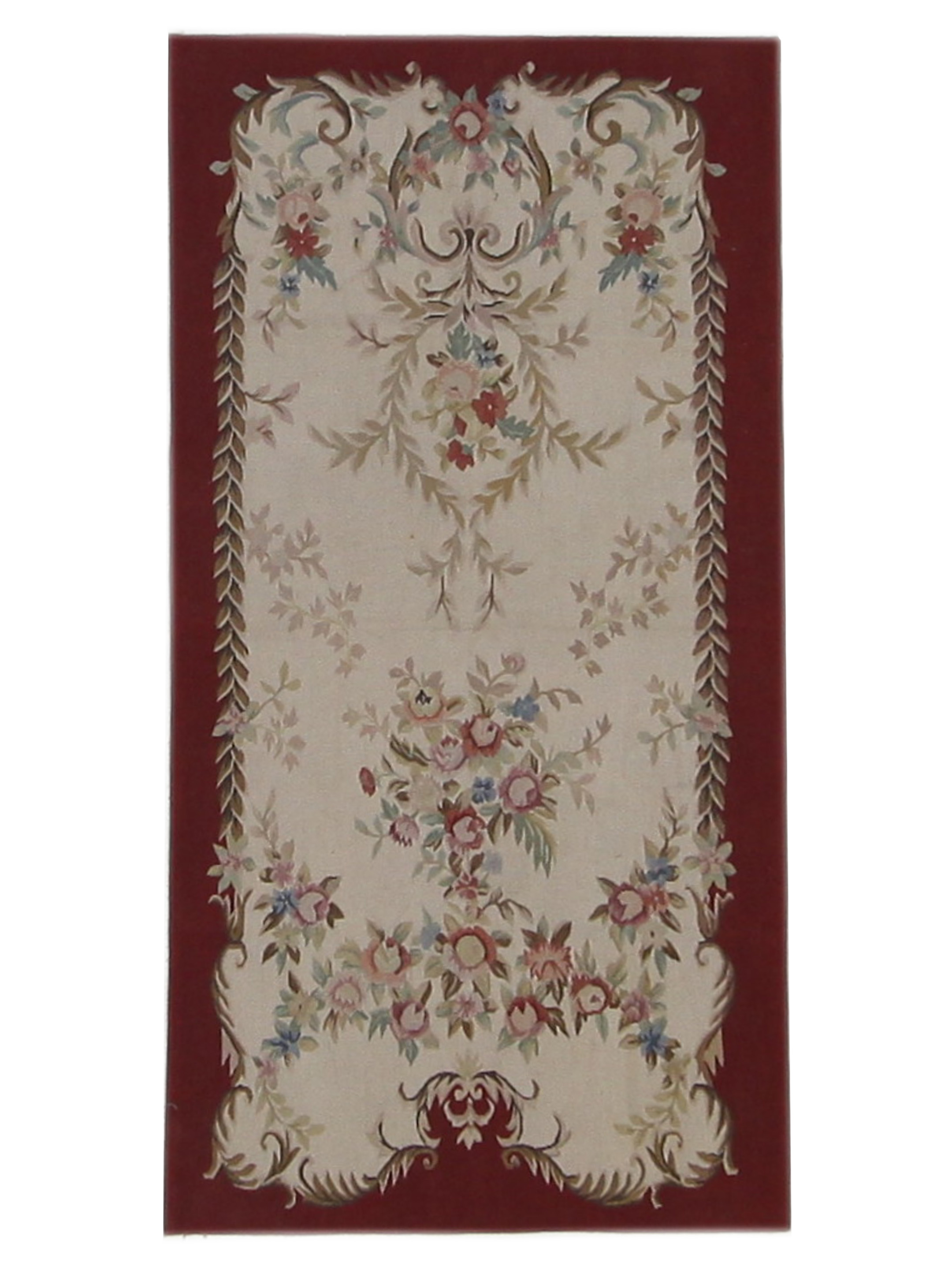 Aubusson Hand Knotted Ivory 3x6