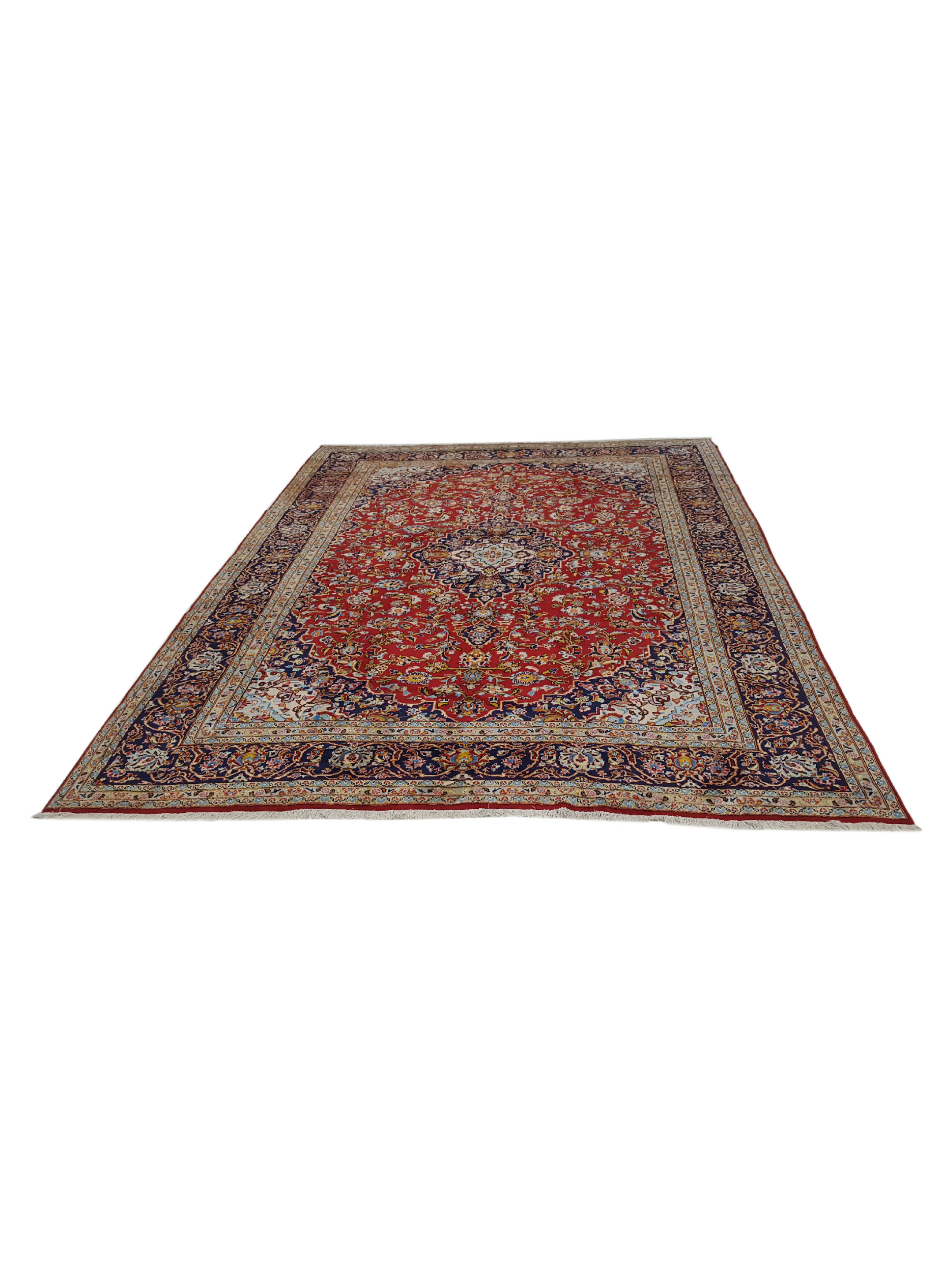 Kashan Hand Knotted Red 10x13 - Image 2 of 6