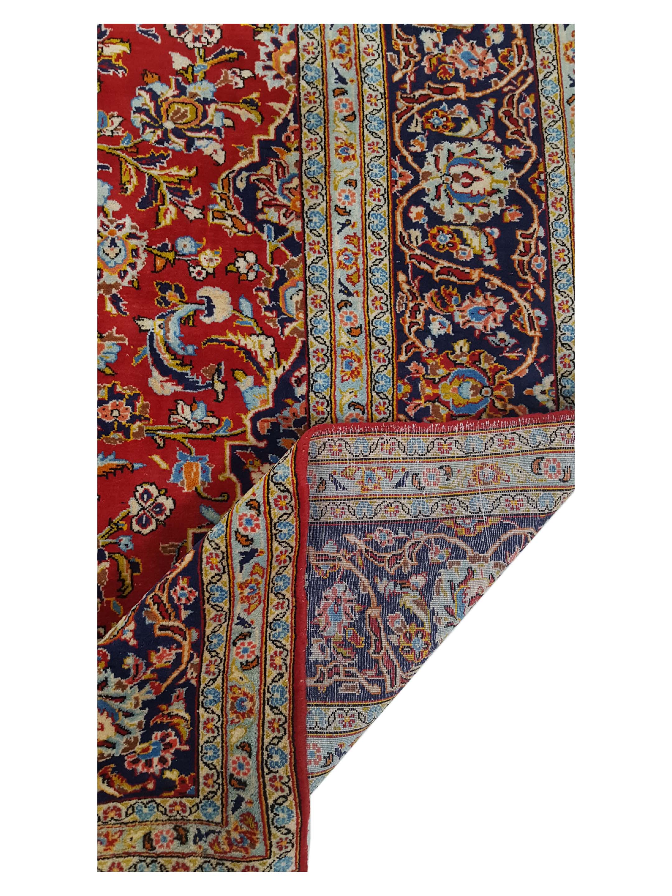 Kashan Hand Knotted Red 10x13 - Image 3 of 6