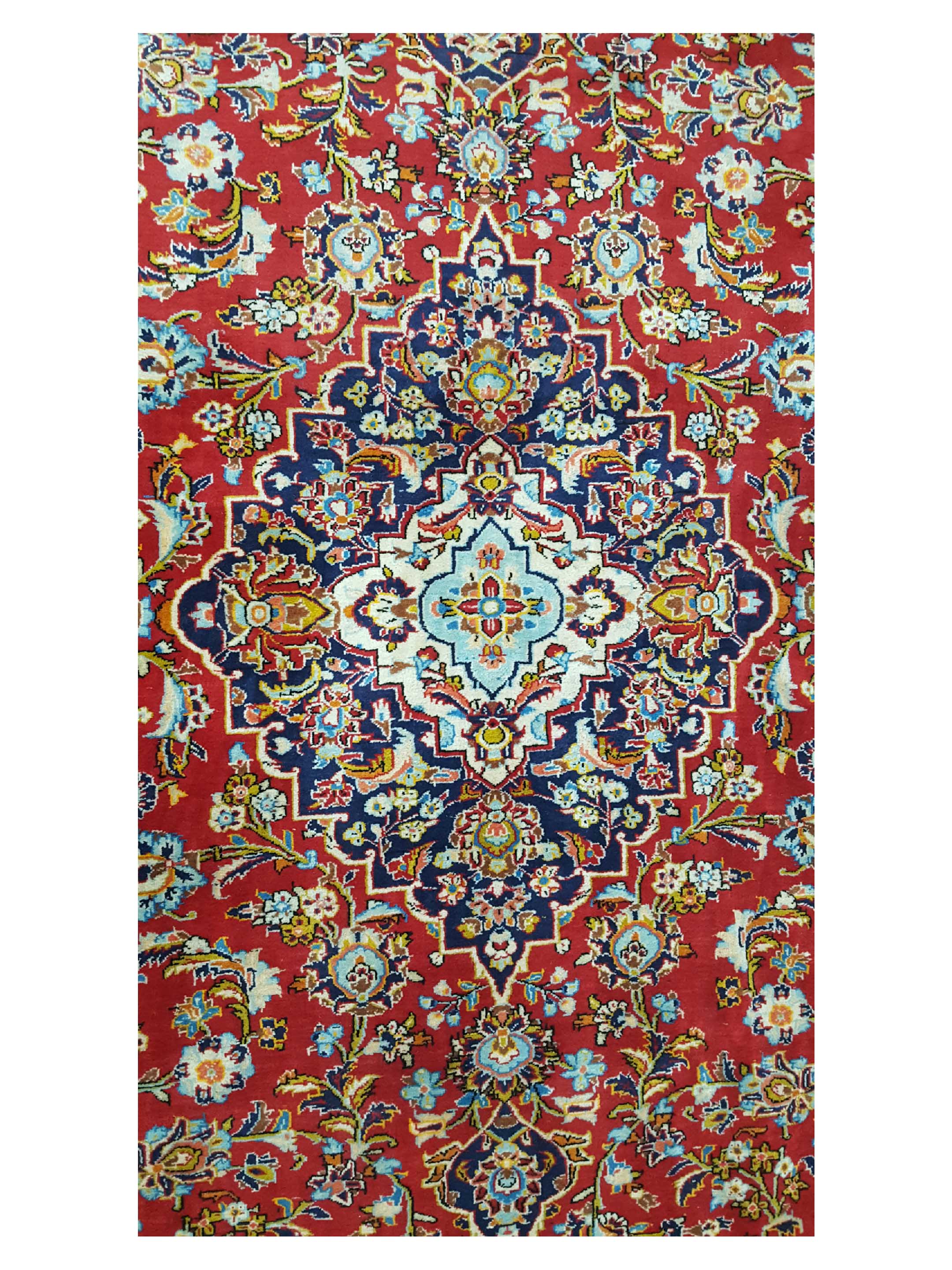 Kashan Hand Knotted Red 10x13 - Image 5 of 6